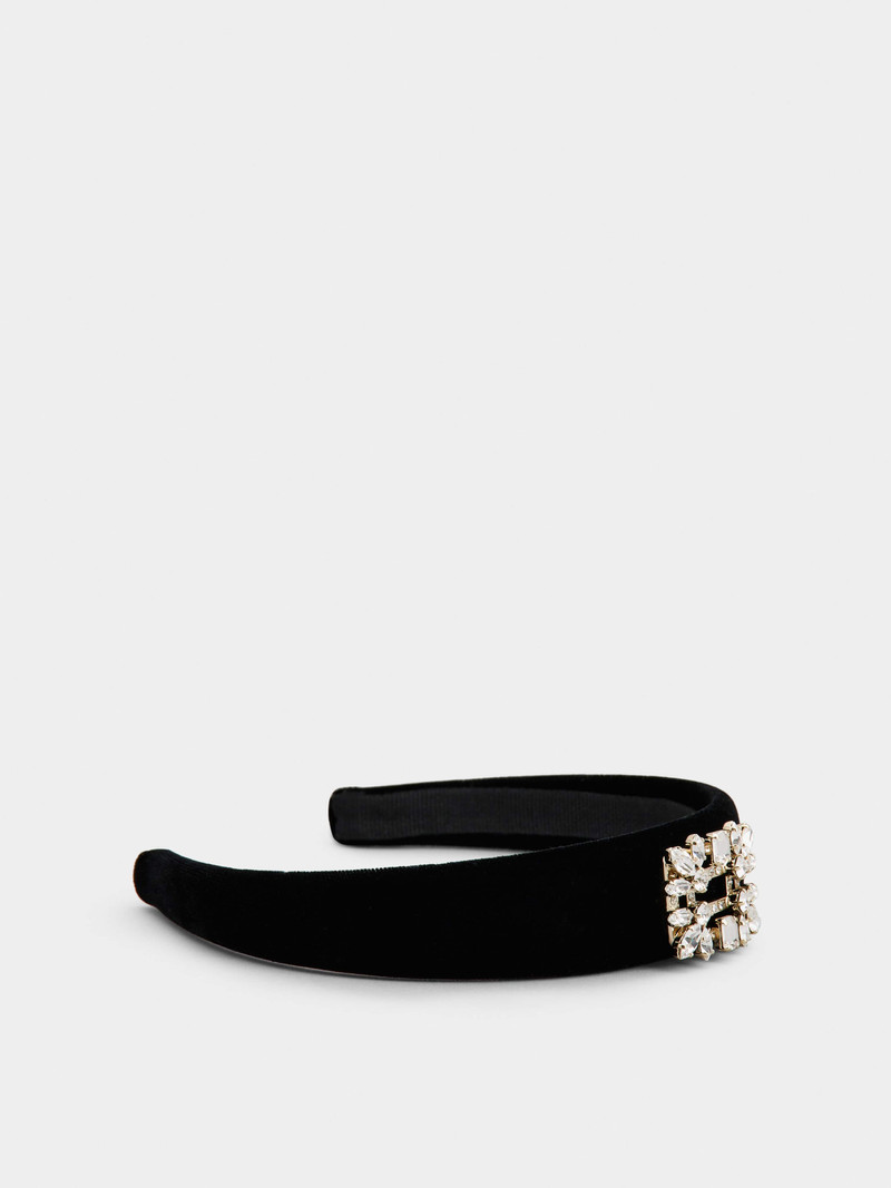 Roger Vivier Broche Vivier Buckle Hairband in Velvet outlook