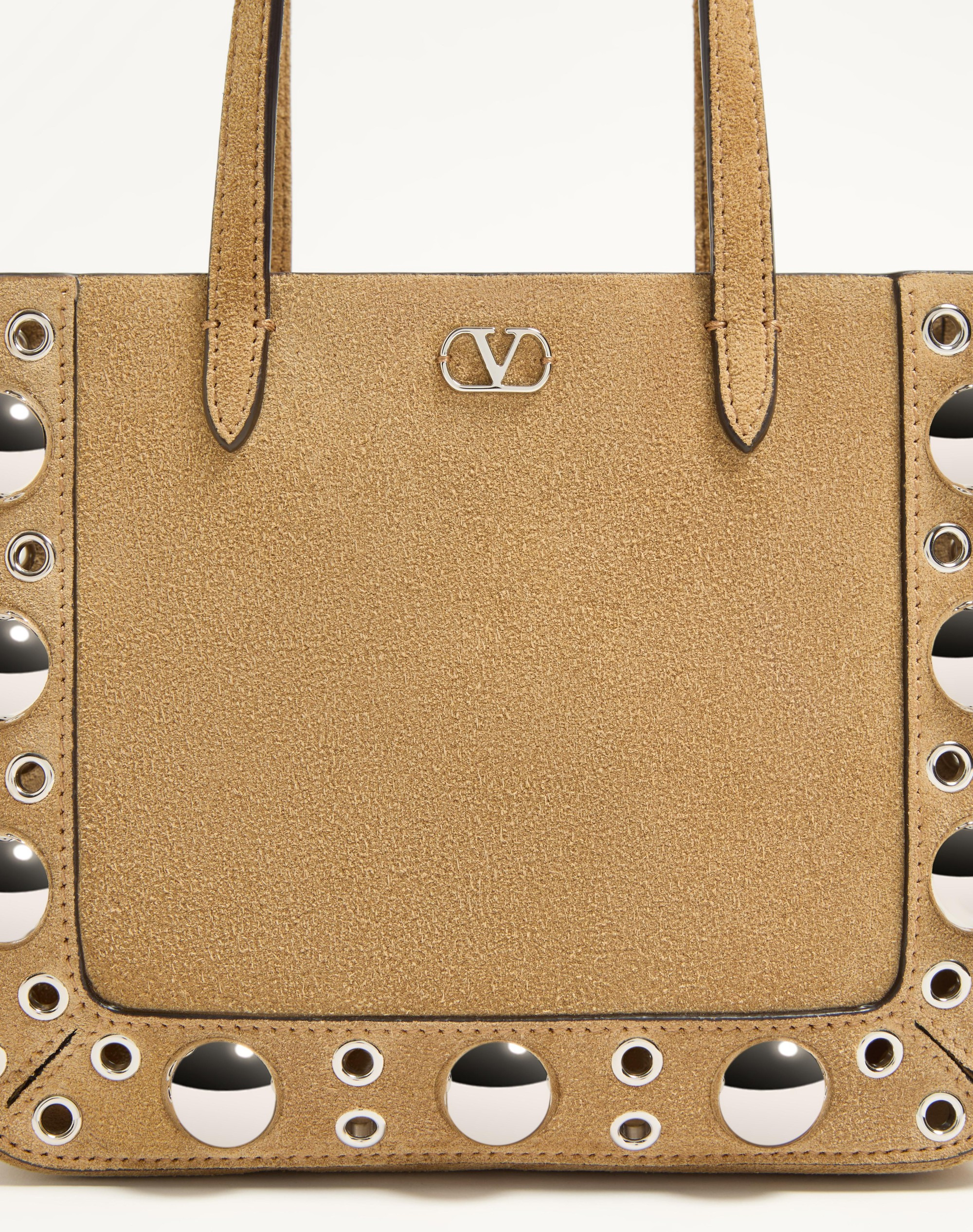 VALENTINO GARAVANI NELLCÔTE MINI SUEDE SHOPPING BAG - 8