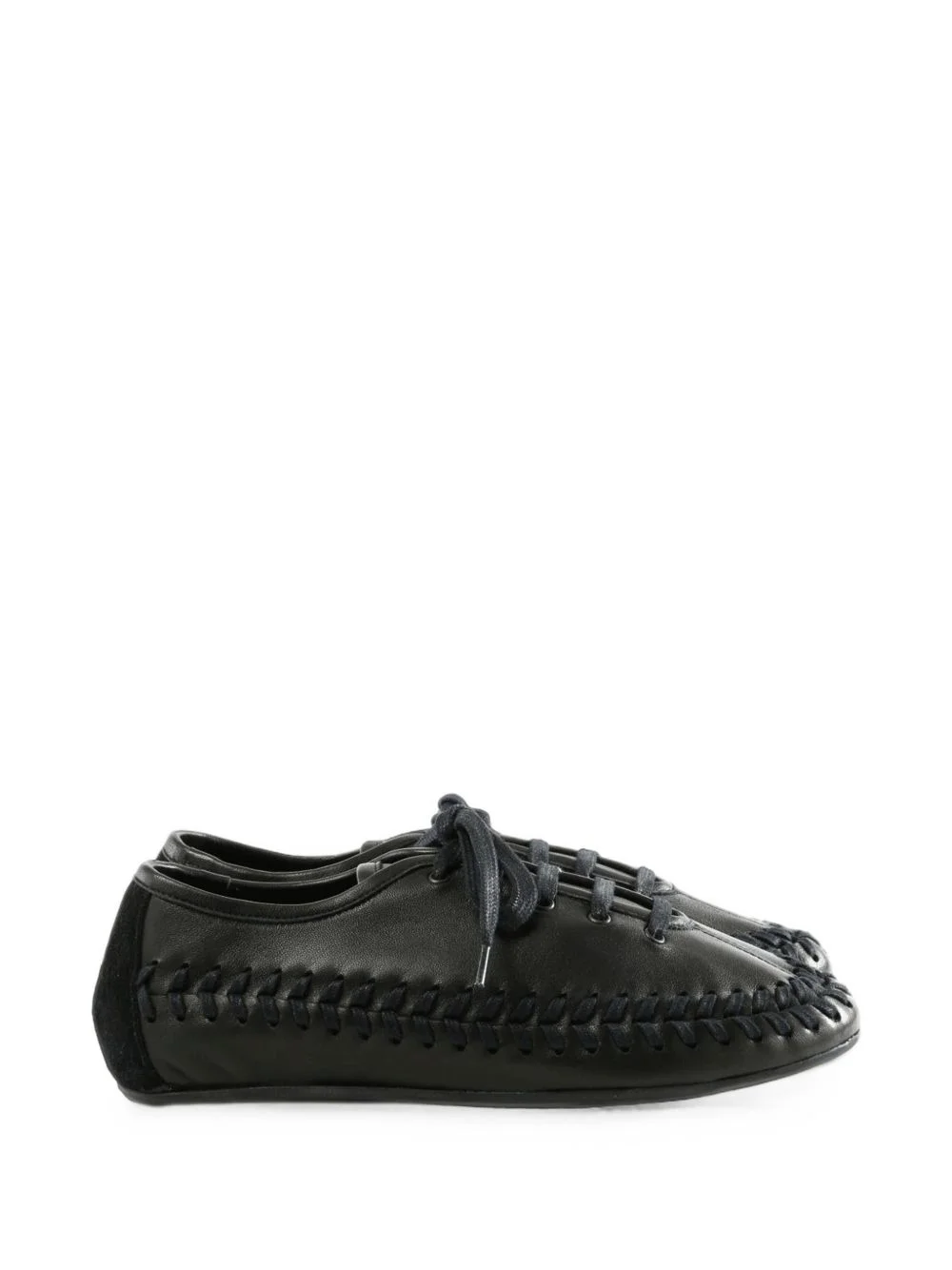 whipstitch-trim leather sneakers - 1