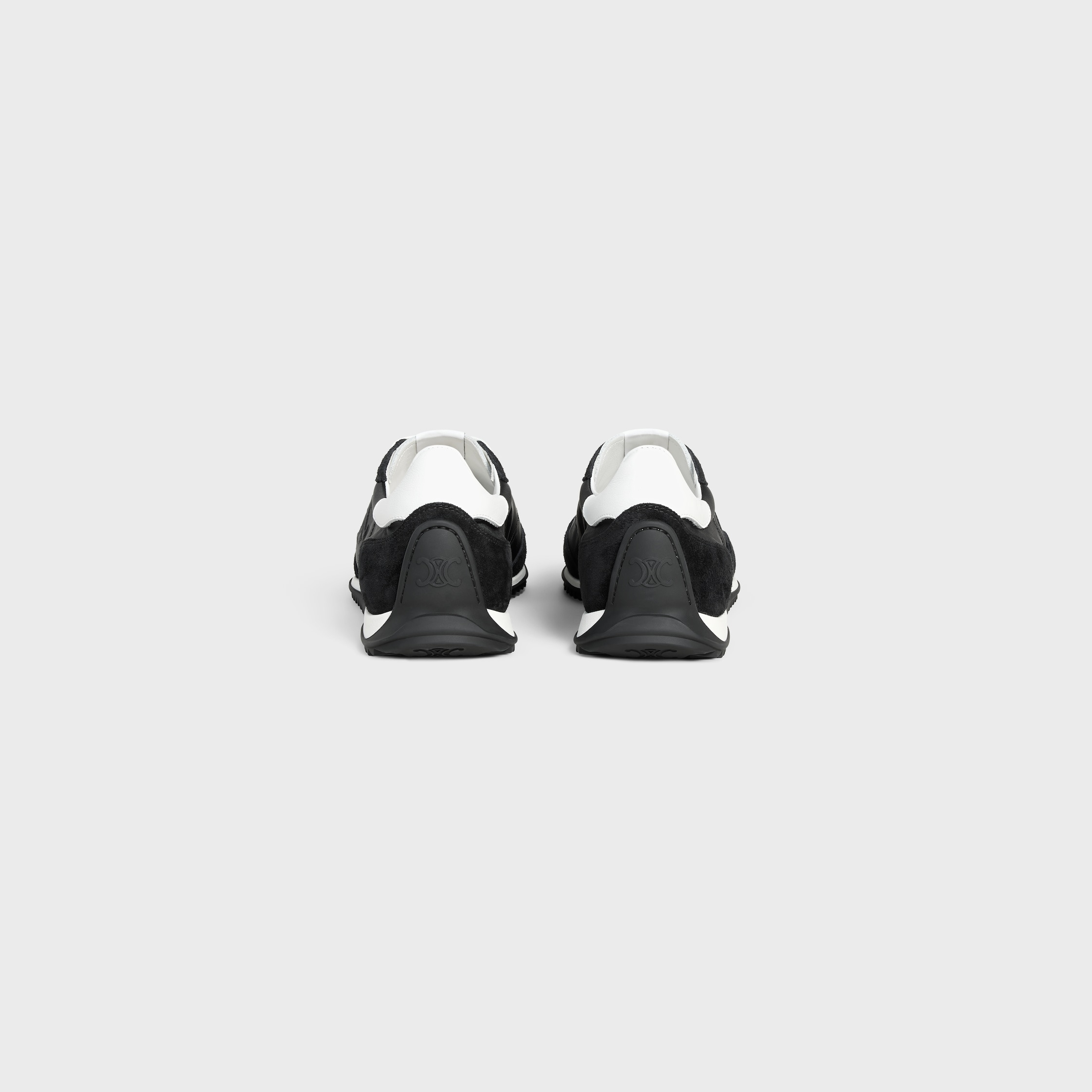 CELINE RACER LOW LACE-UP SNEAKER WITH TRIOMPHE IN NYLON, SUEDE CALFSKIN AND CALFSKIN - 3