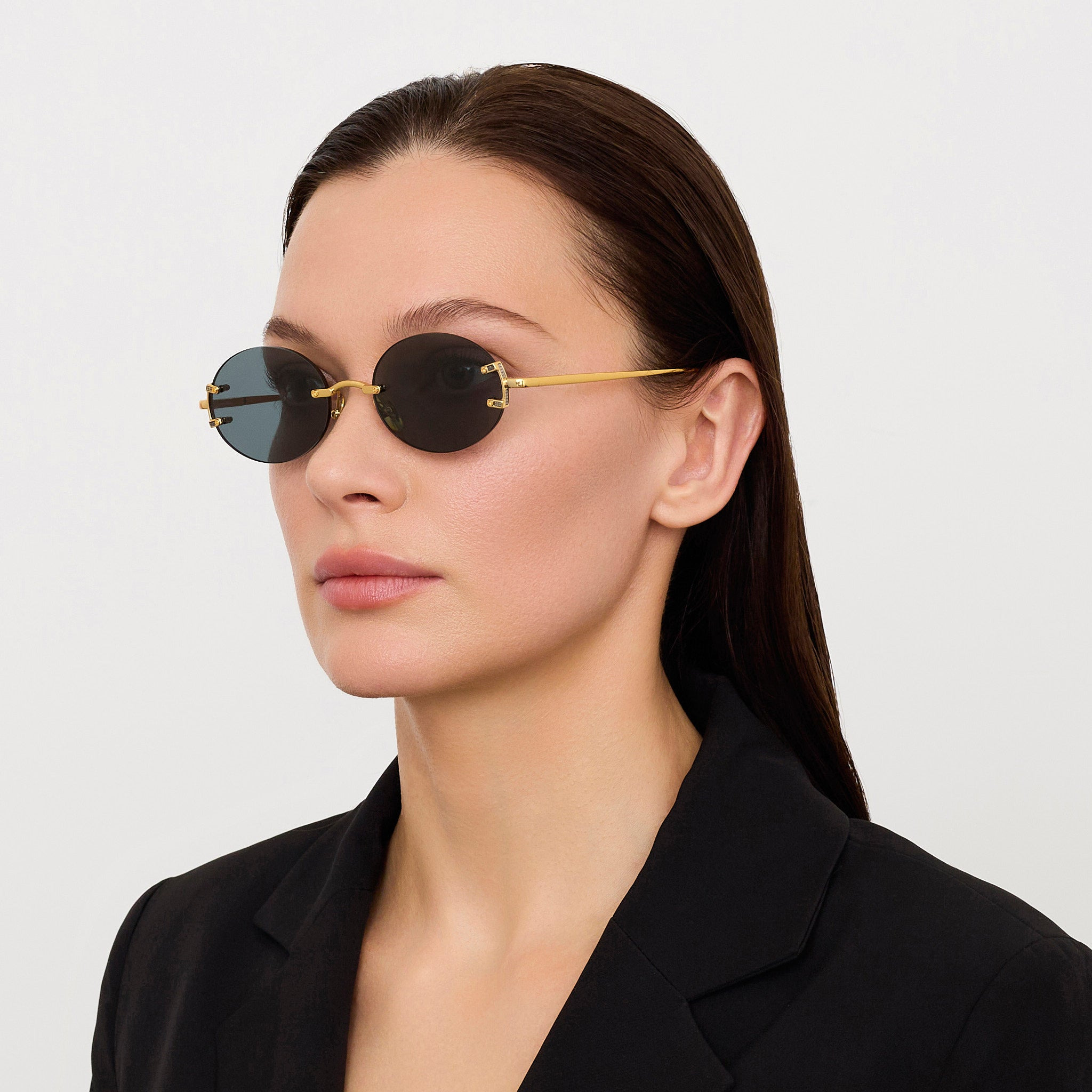 Stella Sunglesses in Grey and Gold - 6