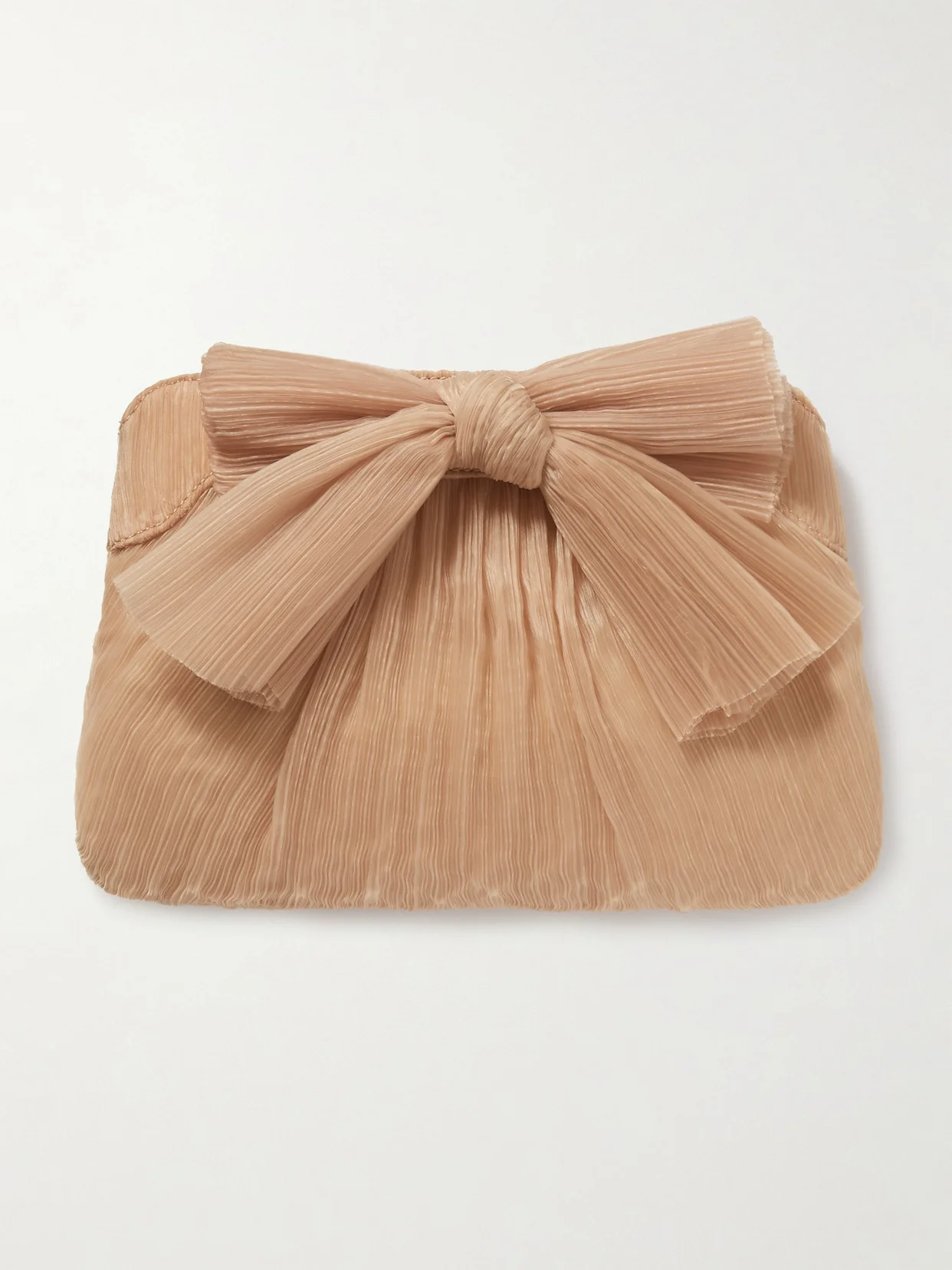Rayne Bow-embellished Plissé-organza Clutch - 1