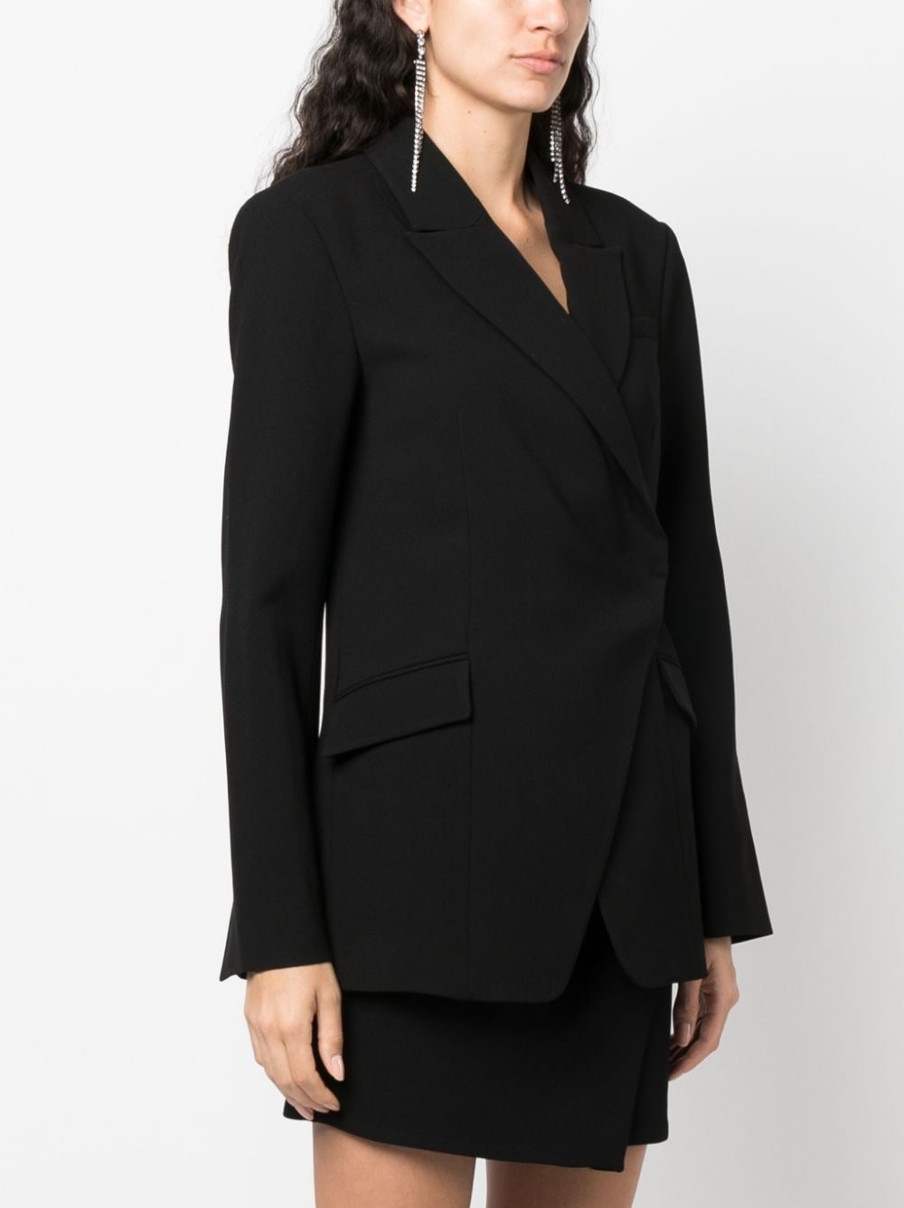 Eva crossover-neck clasp-fastening blazer - 3