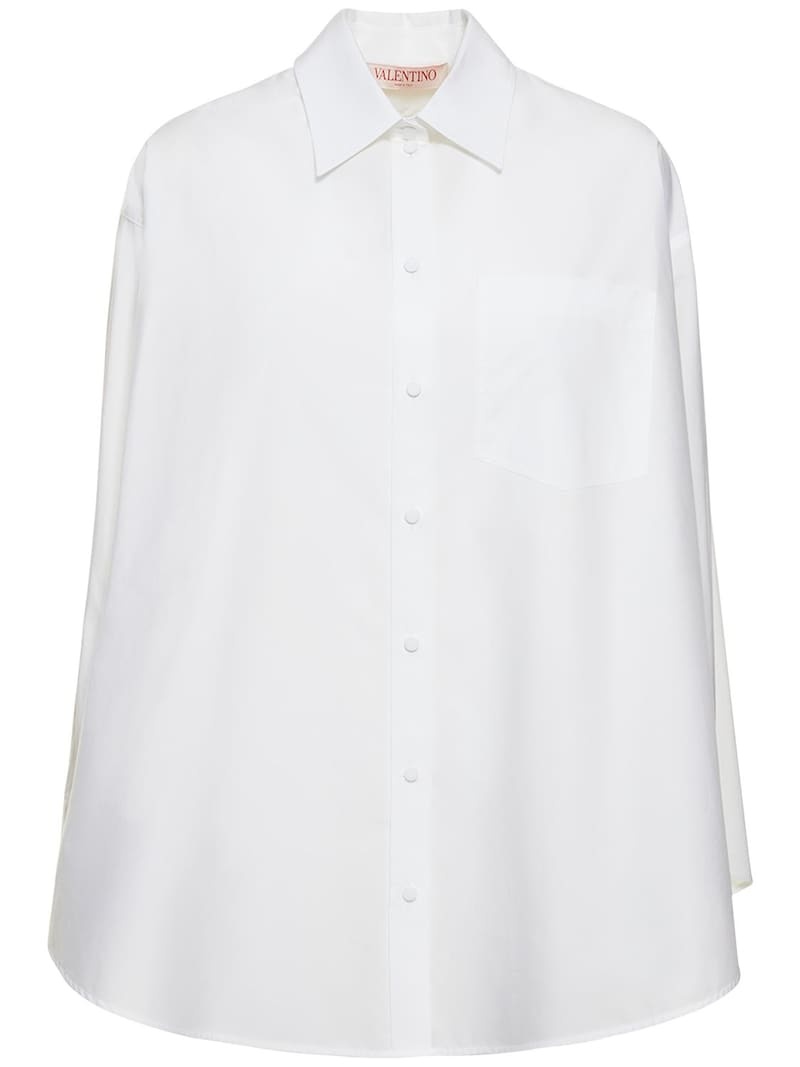 Cotton poplin oversized shirt - 1