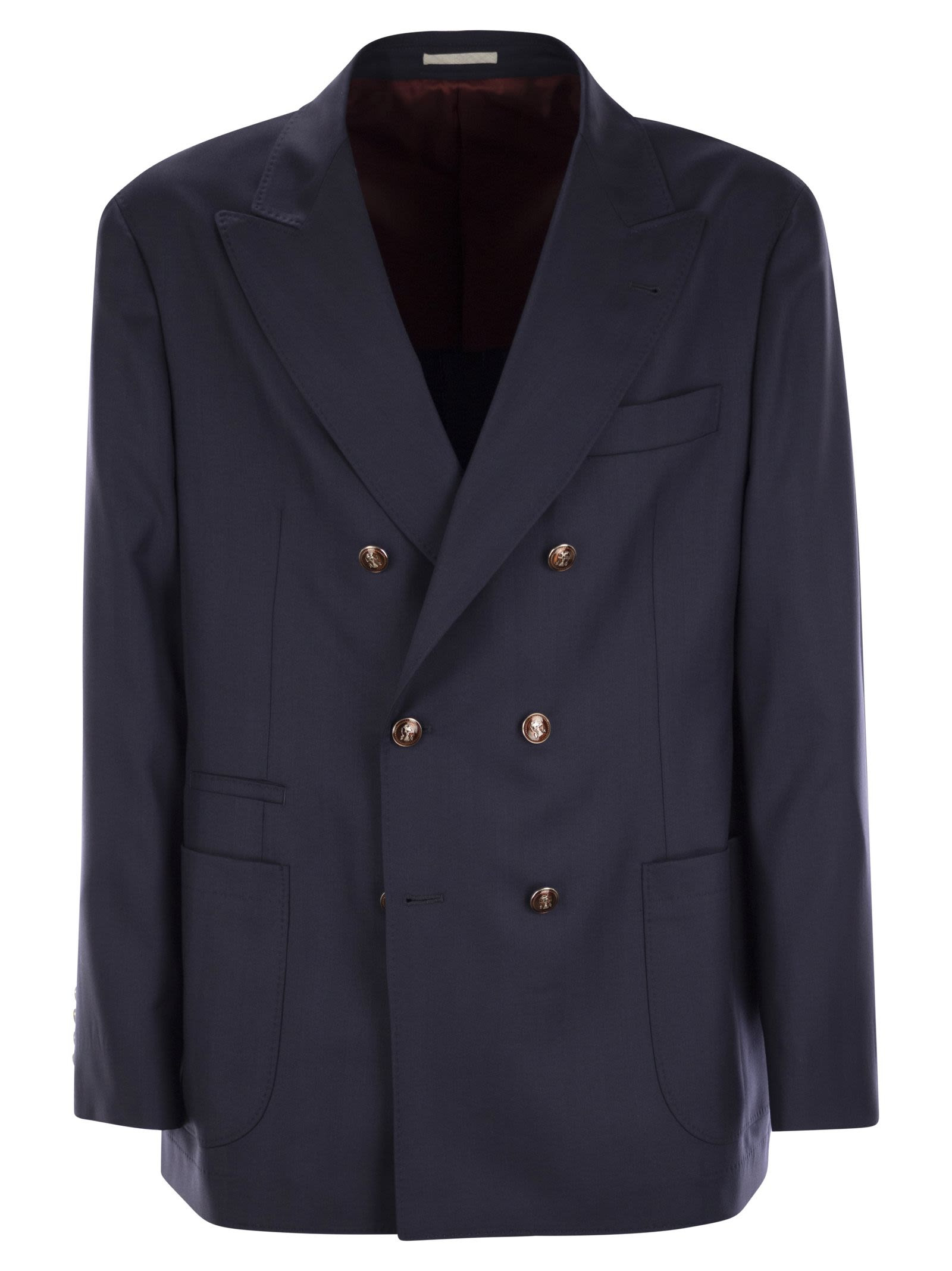 Brunello Cucinelli Men One-And-A-Half-Breasted Deconstructed Jacket In Virgin Wool - 1