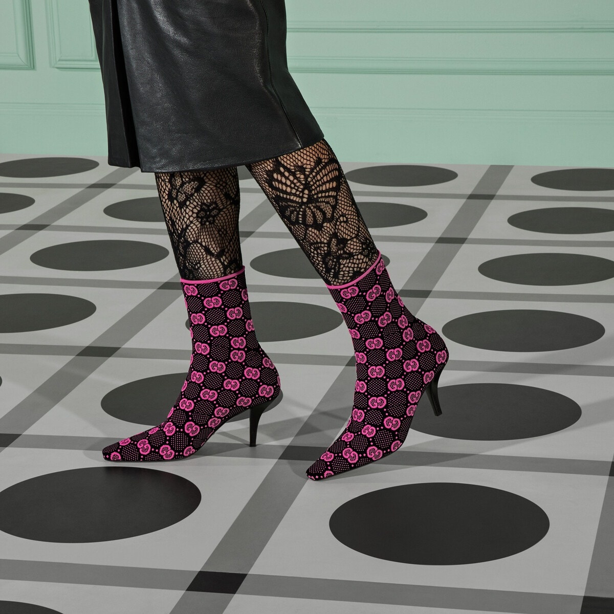 【GUCCI】 GG Knit Ankle Boots GUCCI Women's GG knit ankle boots | REVERSIBLE
