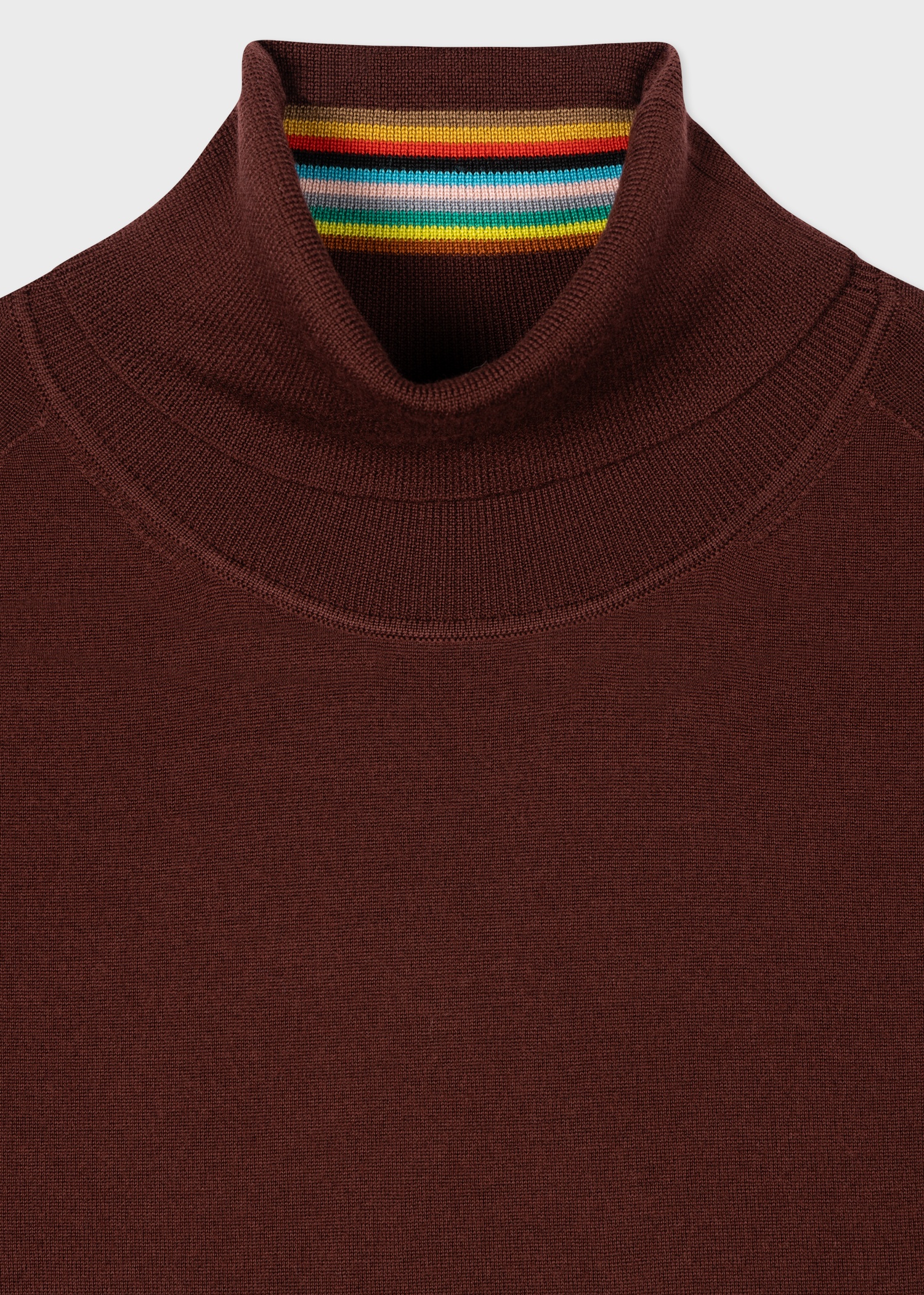 Burgundy Merino Wool Roll Neck Sweater - 2