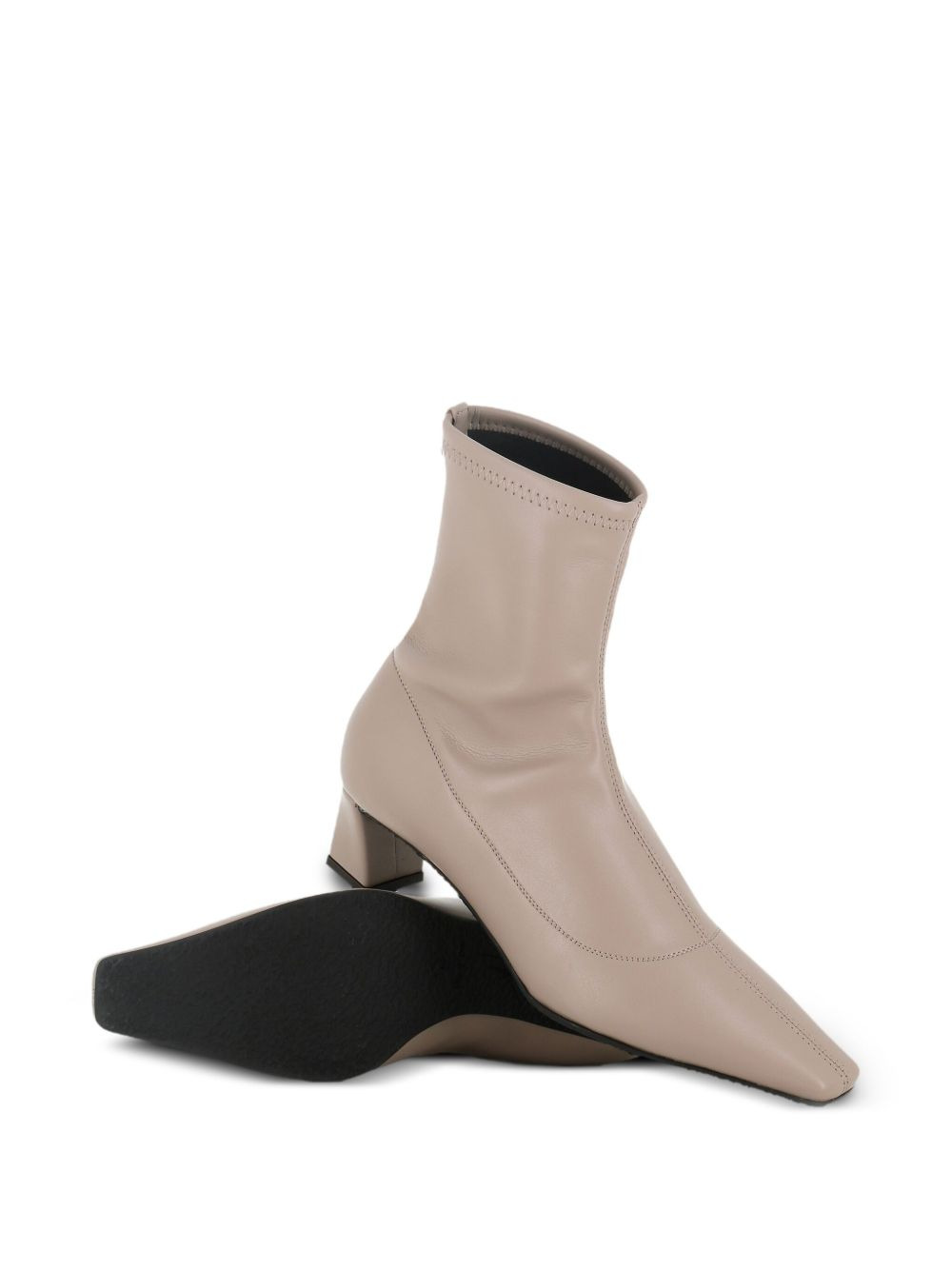 square-toe block-heel boots - 4