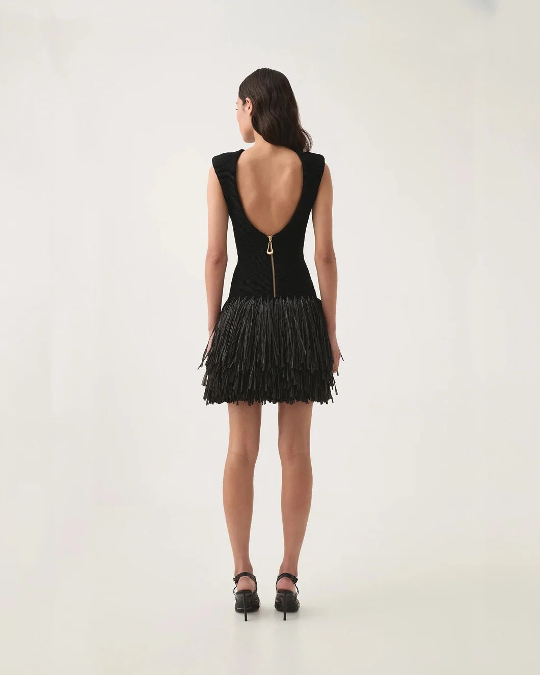RUSHES RAFFIA KNIT MINI DRESS - 4