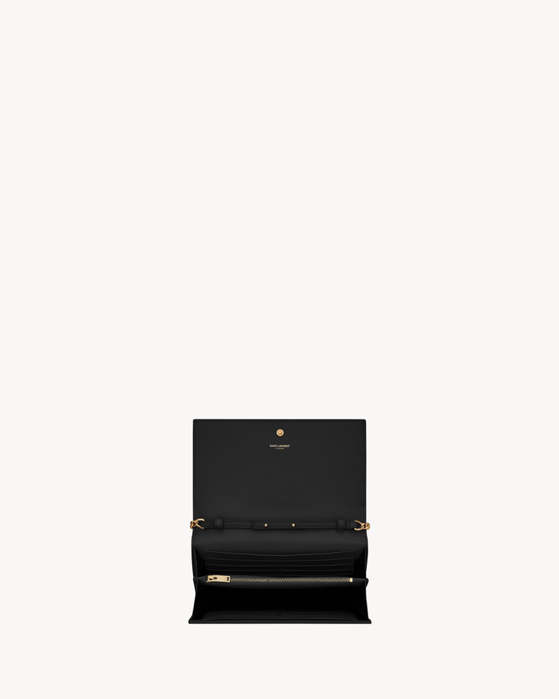 CASSANDRE CHAIN WALLET IN CROCODILE-EMBOSSED SHINY LEATHER 5