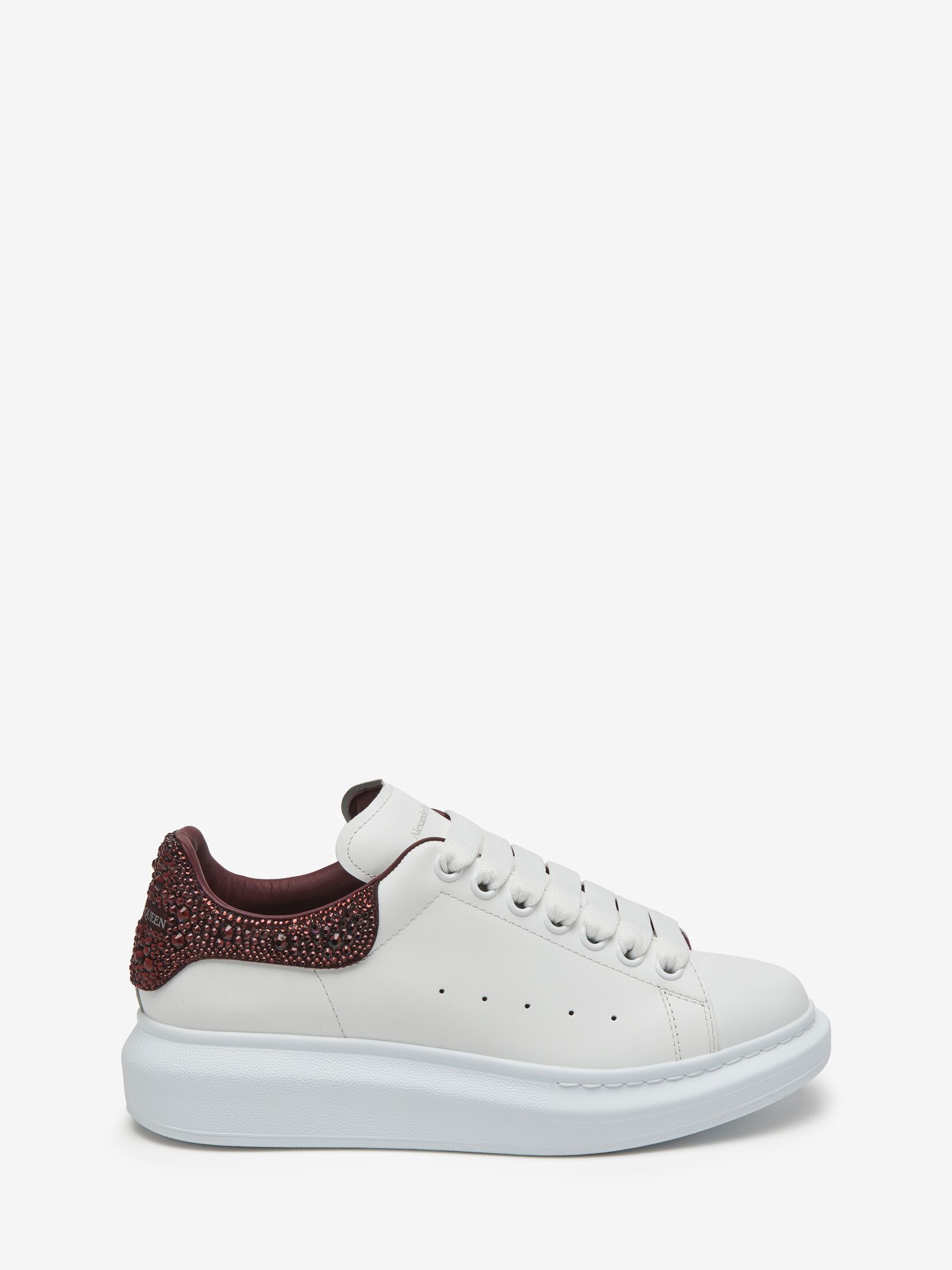 Women's Oversized Sneaker in White/dark Burgundy - 1