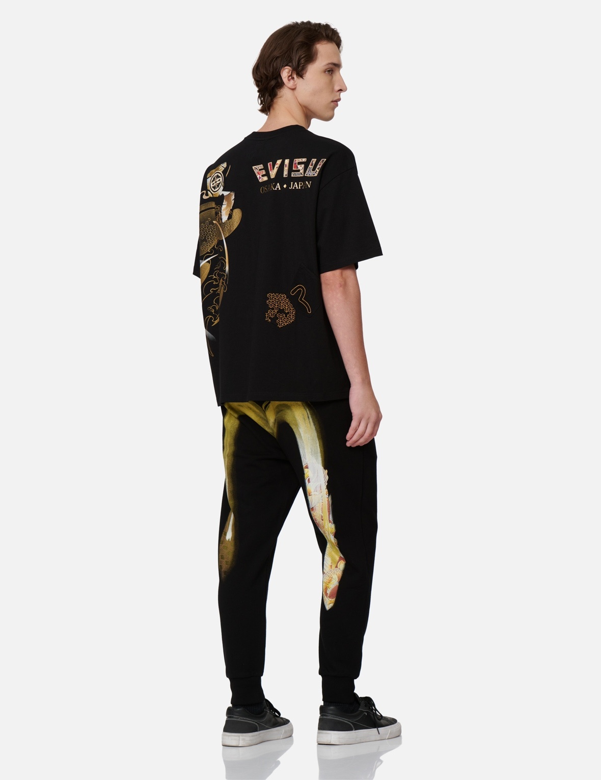 2-LAYER HAND-BRUSHED DAICOCK FOIL PRINT SWEATPANTS - 3