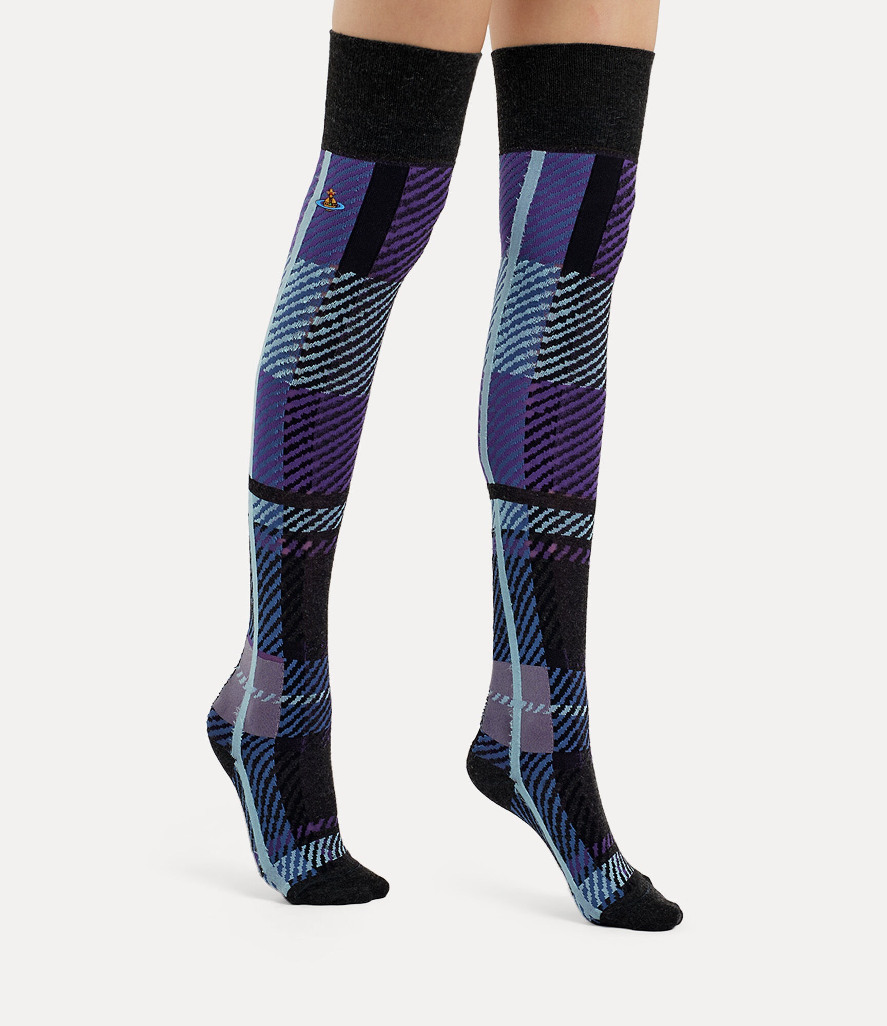 MULTI TARTAN OVER THE KNEE SOCK - 3