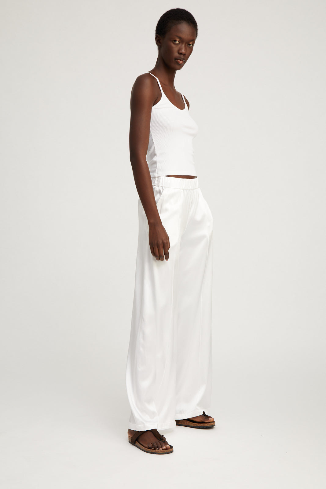 WHITE RIB V-NECK TANK - 6
