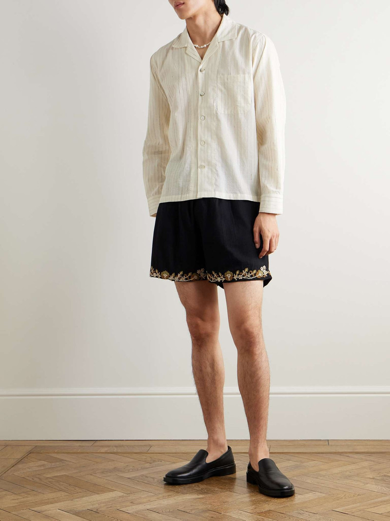 KARTIK RESEARCH Camp-Collar Striped Cotton Shirt outlook