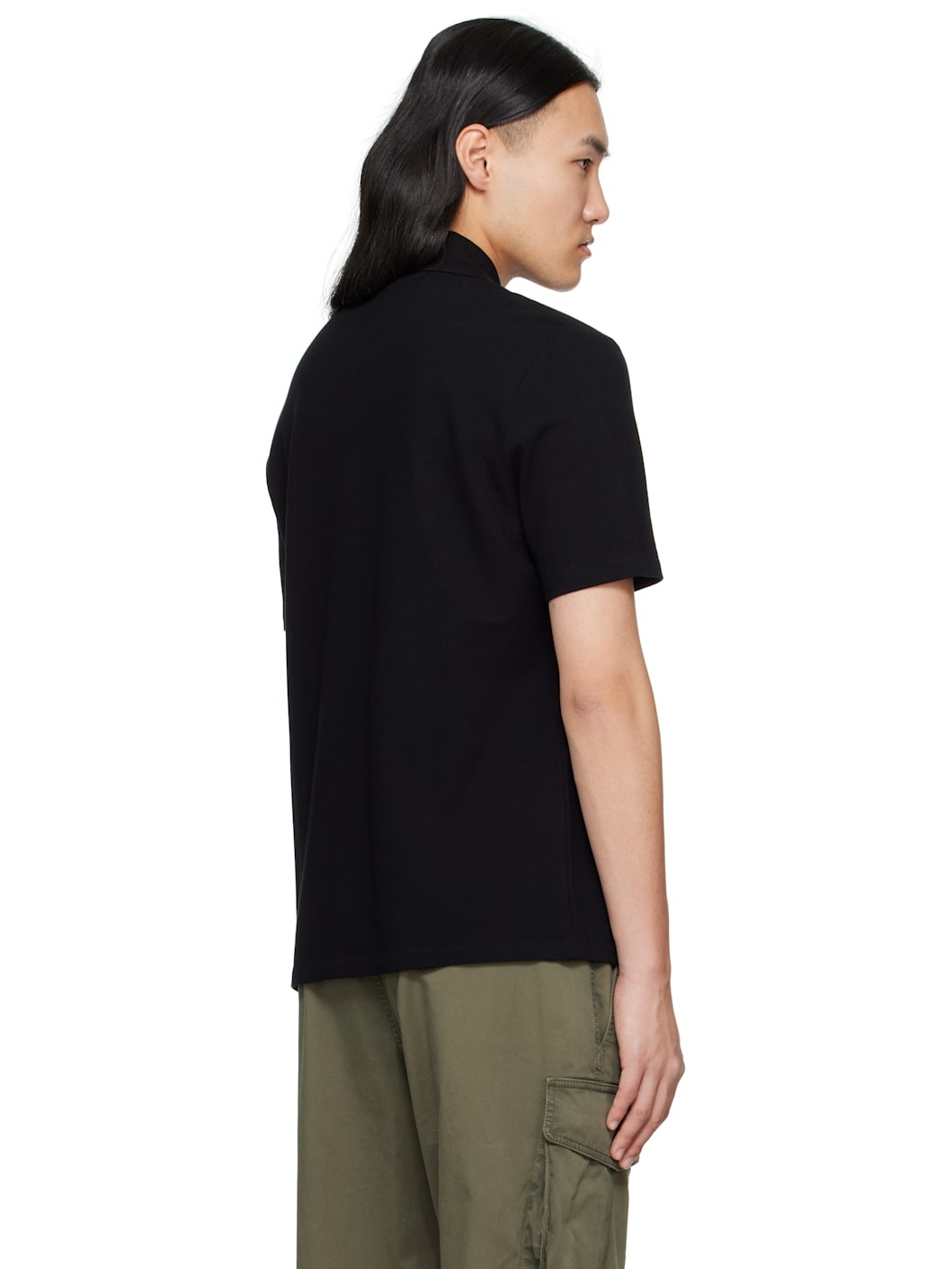 Black Cotton Coin Print Polo - 3
