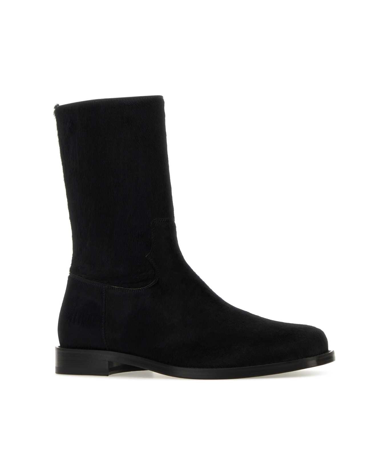 Black Calfhair Ankle Boots - 2