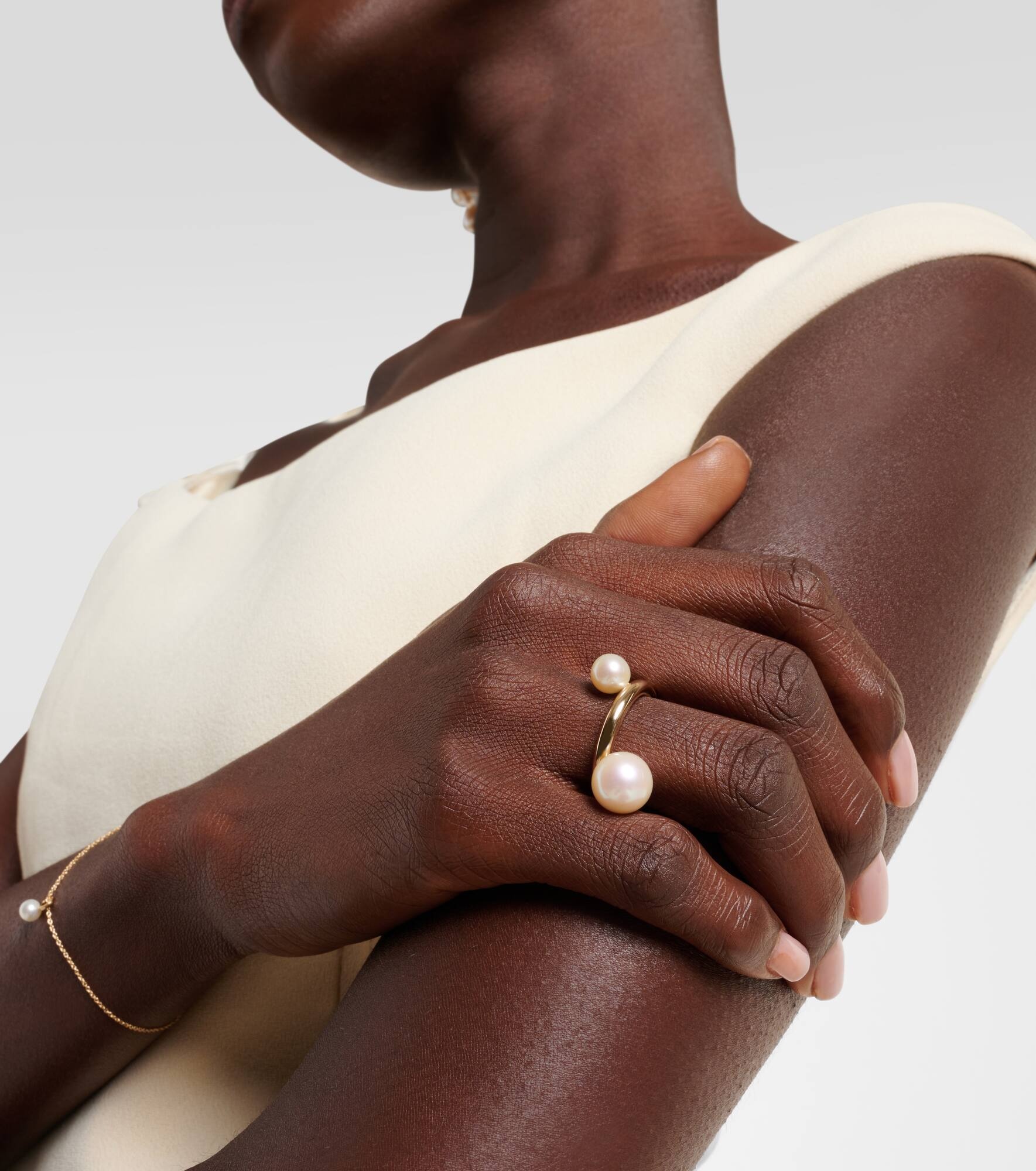 La Grace 14kt gold ring with pearls - 3