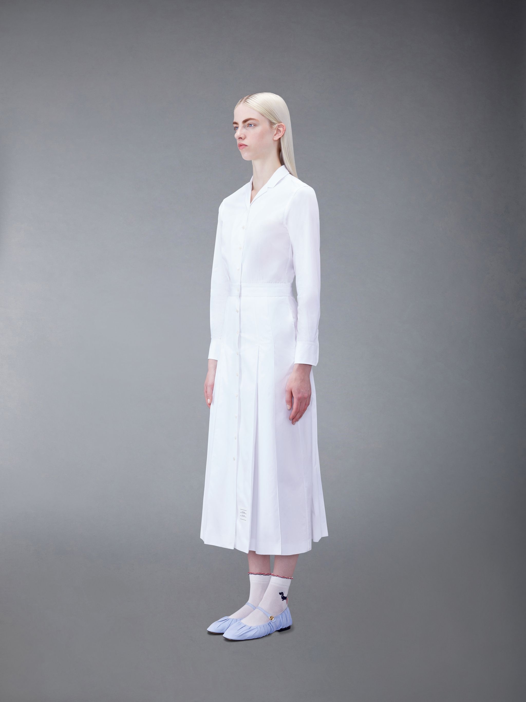 pleated poplin shirtdress - 2