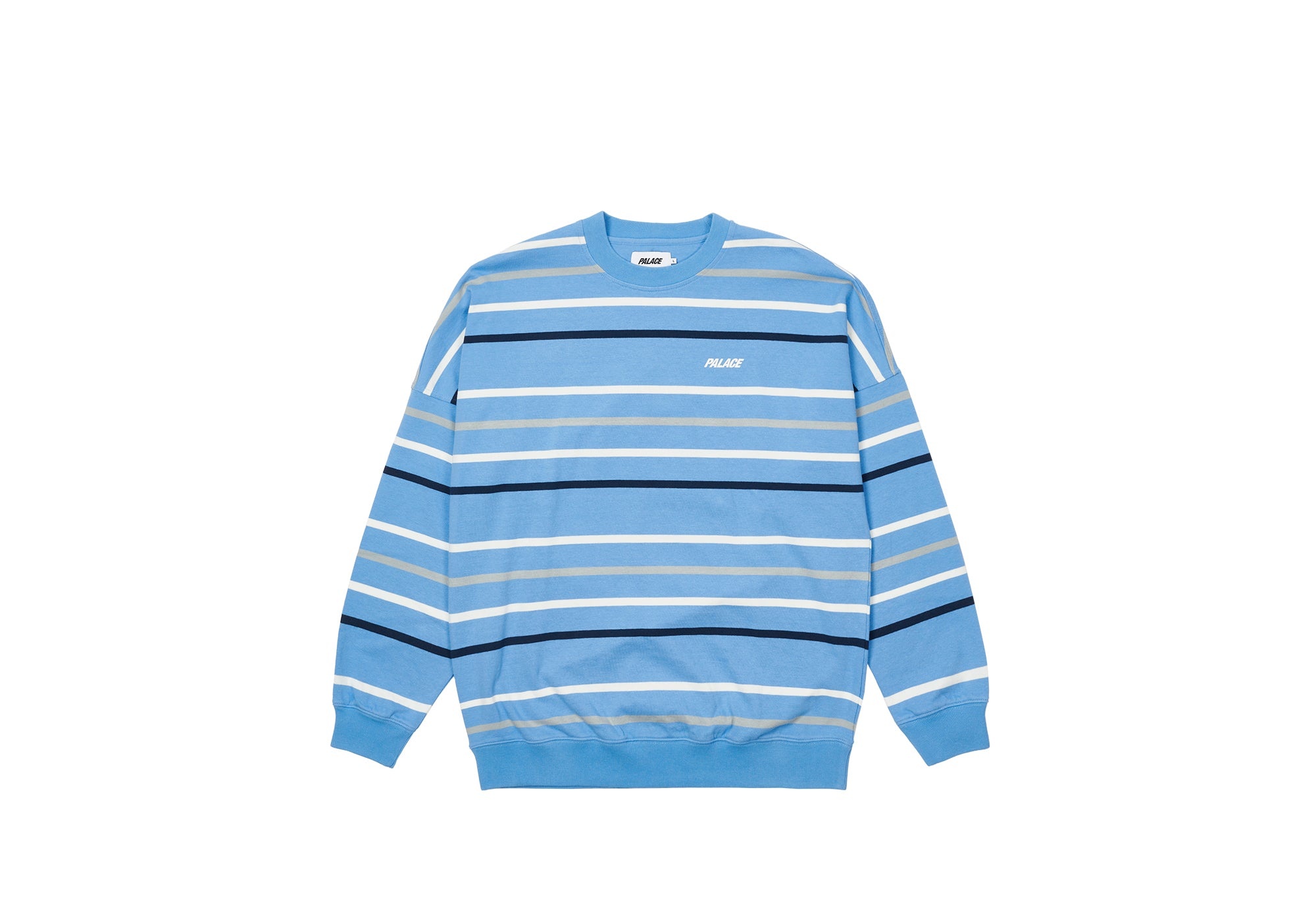 STRIPE DROP SHOULDER CREW BLUE - 1