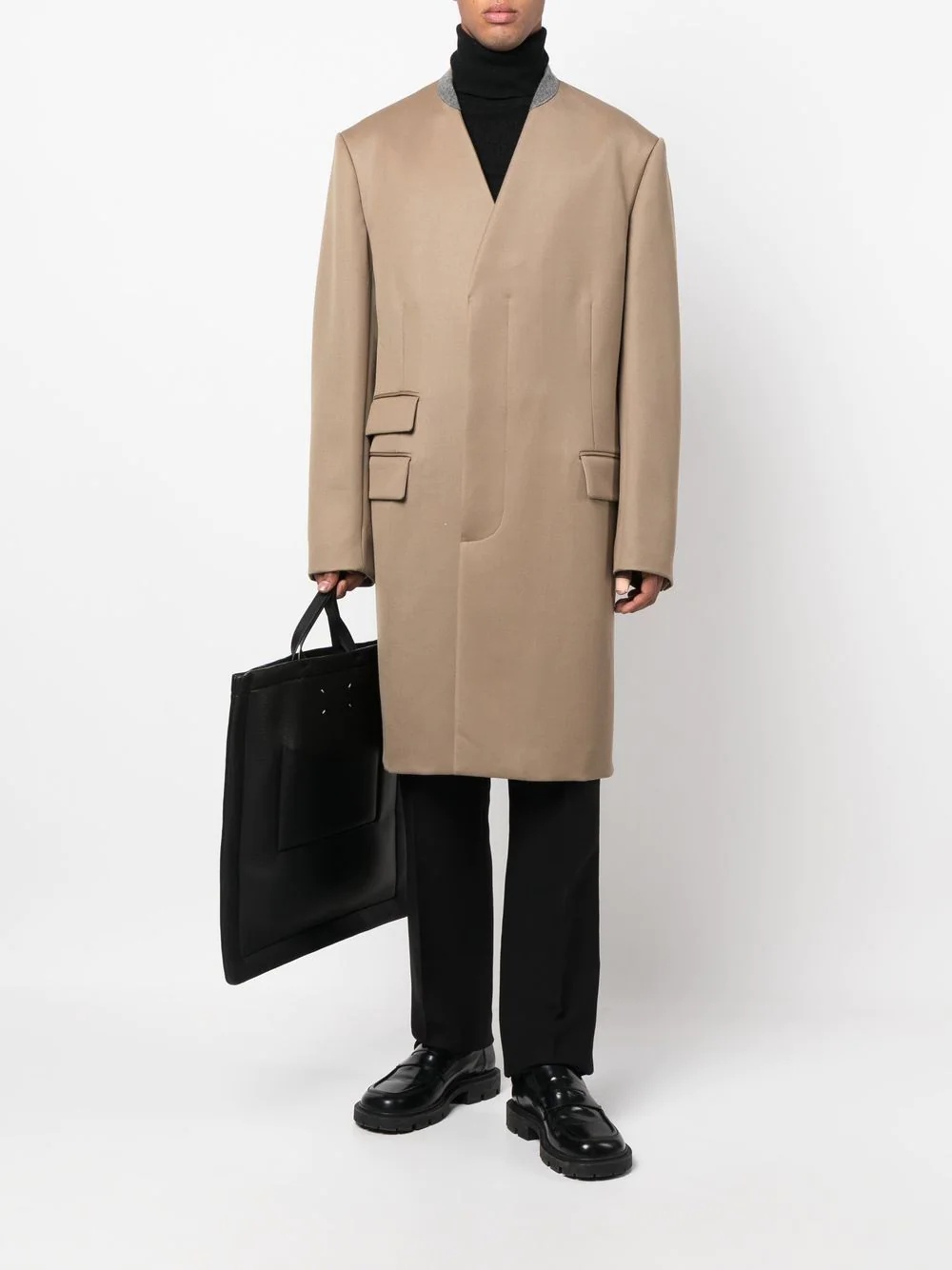 single-breasted wool coat - 2