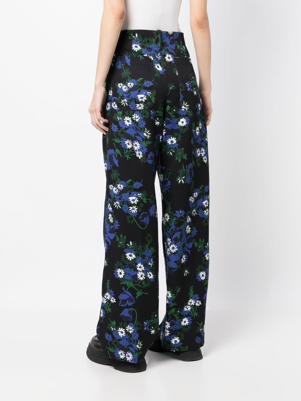 all-over floral-print trousers - 4