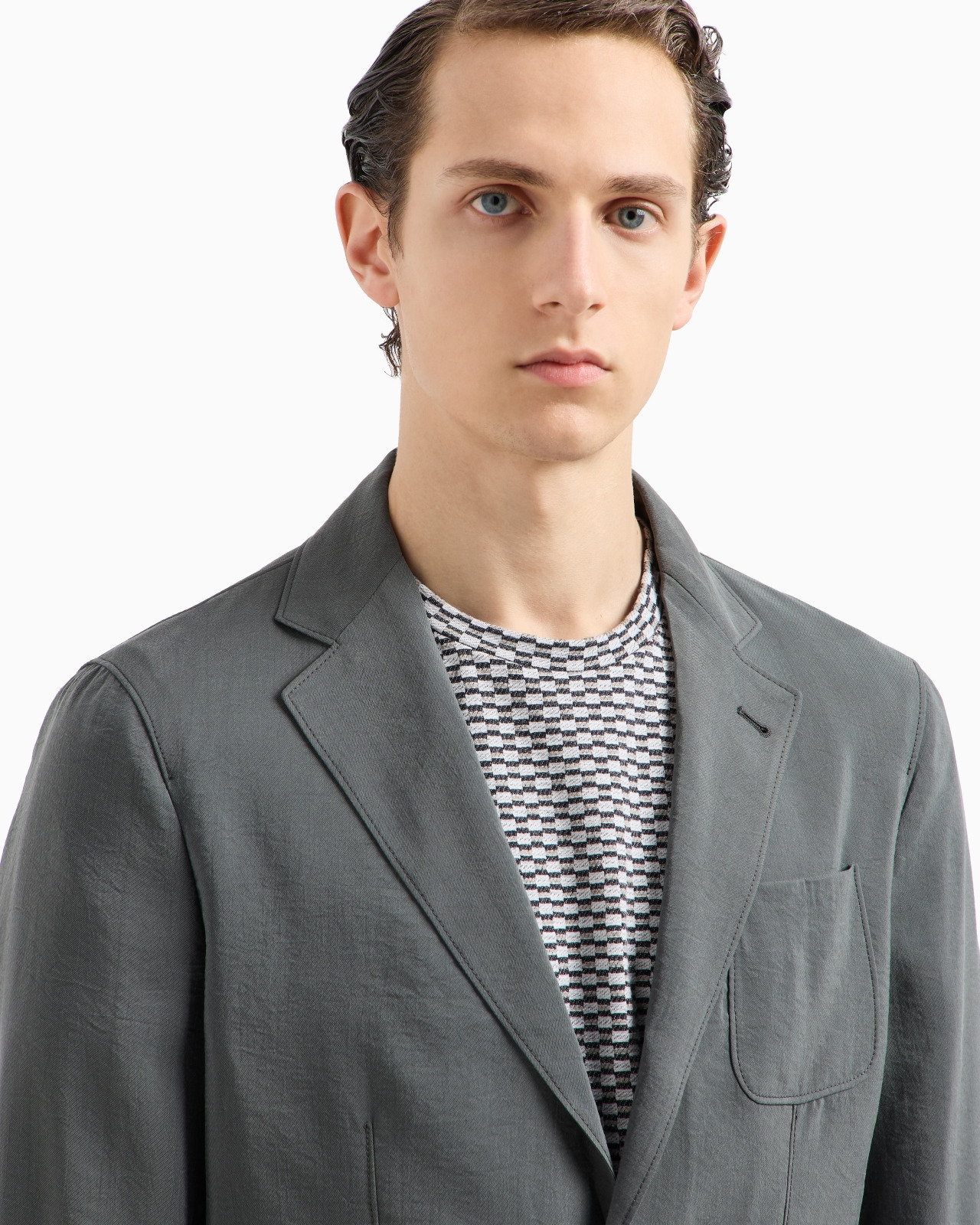 UPTON LINE SINGLE-BREASTED JACKET IN WASHED SILK - 5