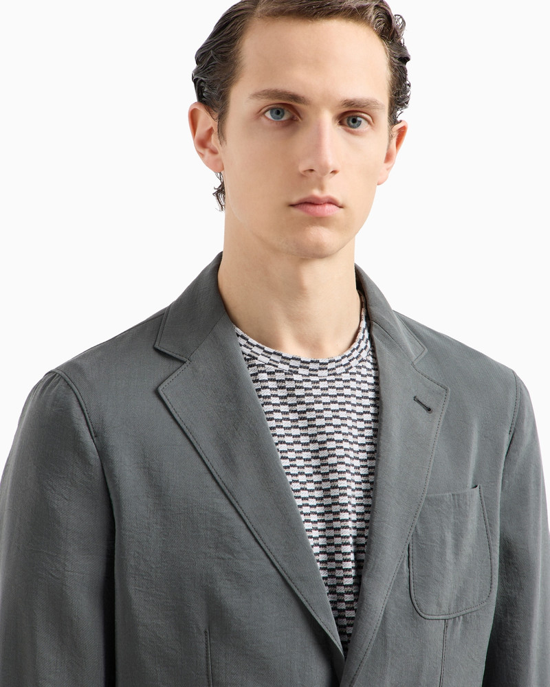 UPTON LINE SINGLE-BREASTED JACKET IN WASHED SILK 5