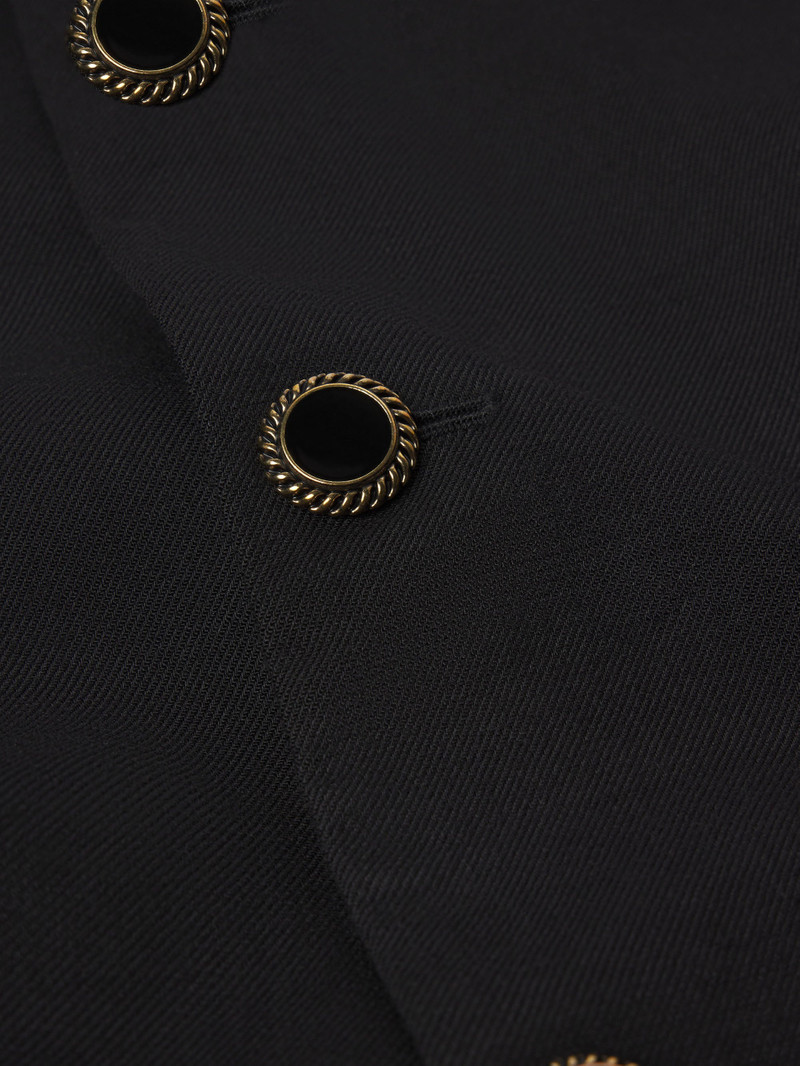 Button Front Suiting Dress in Black 5