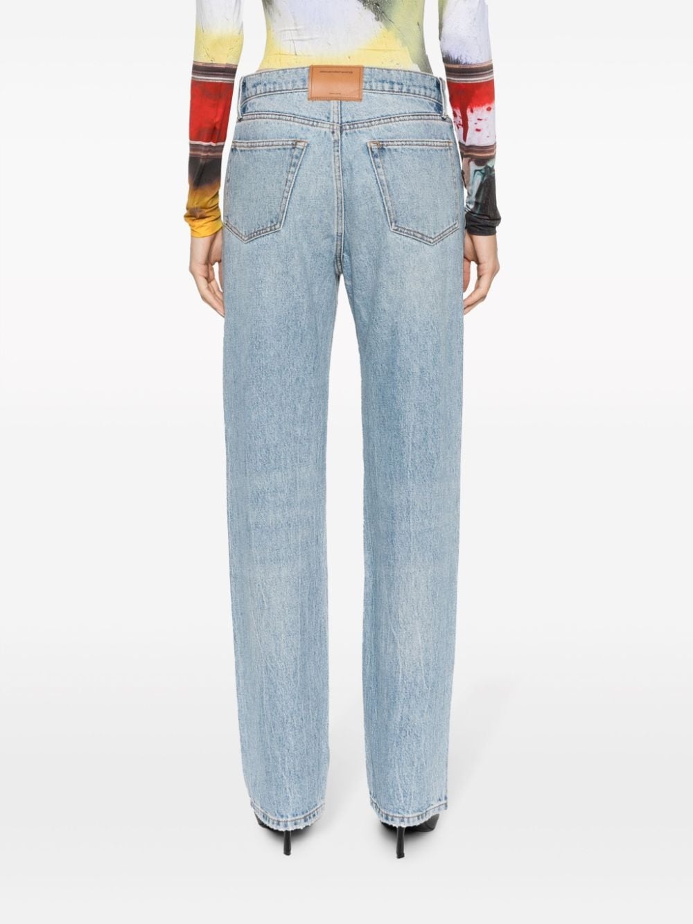 mid-rise straight-leg jeans - 4