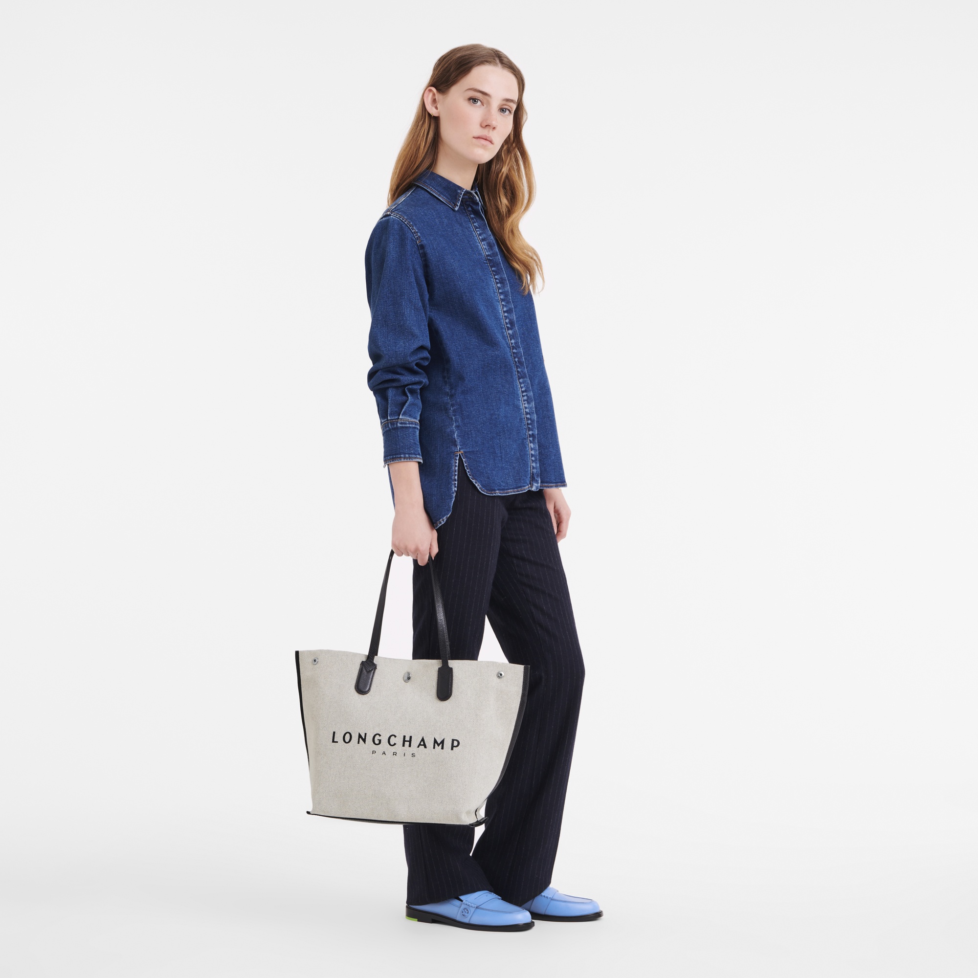 Longchamp - Longchamp Essential Toile is a large canvas tote bag