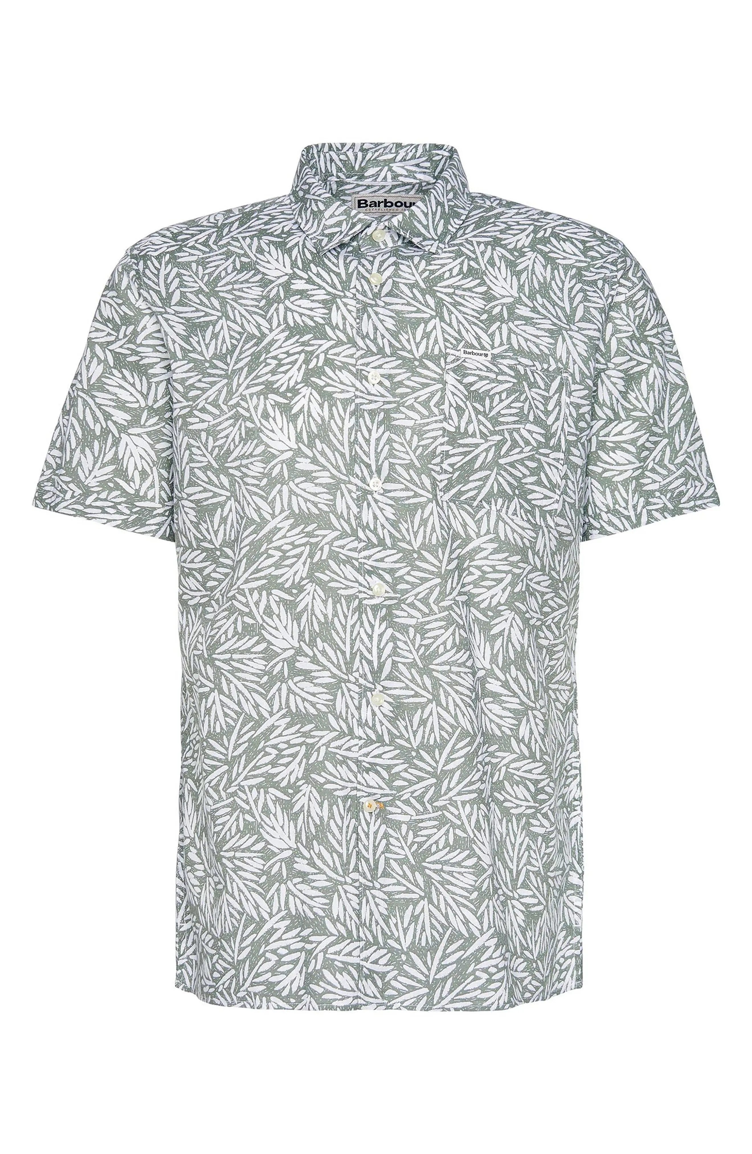 Jackstone Regular Fit Leaf Print Short Sleeve Button-Up Shirt - 5