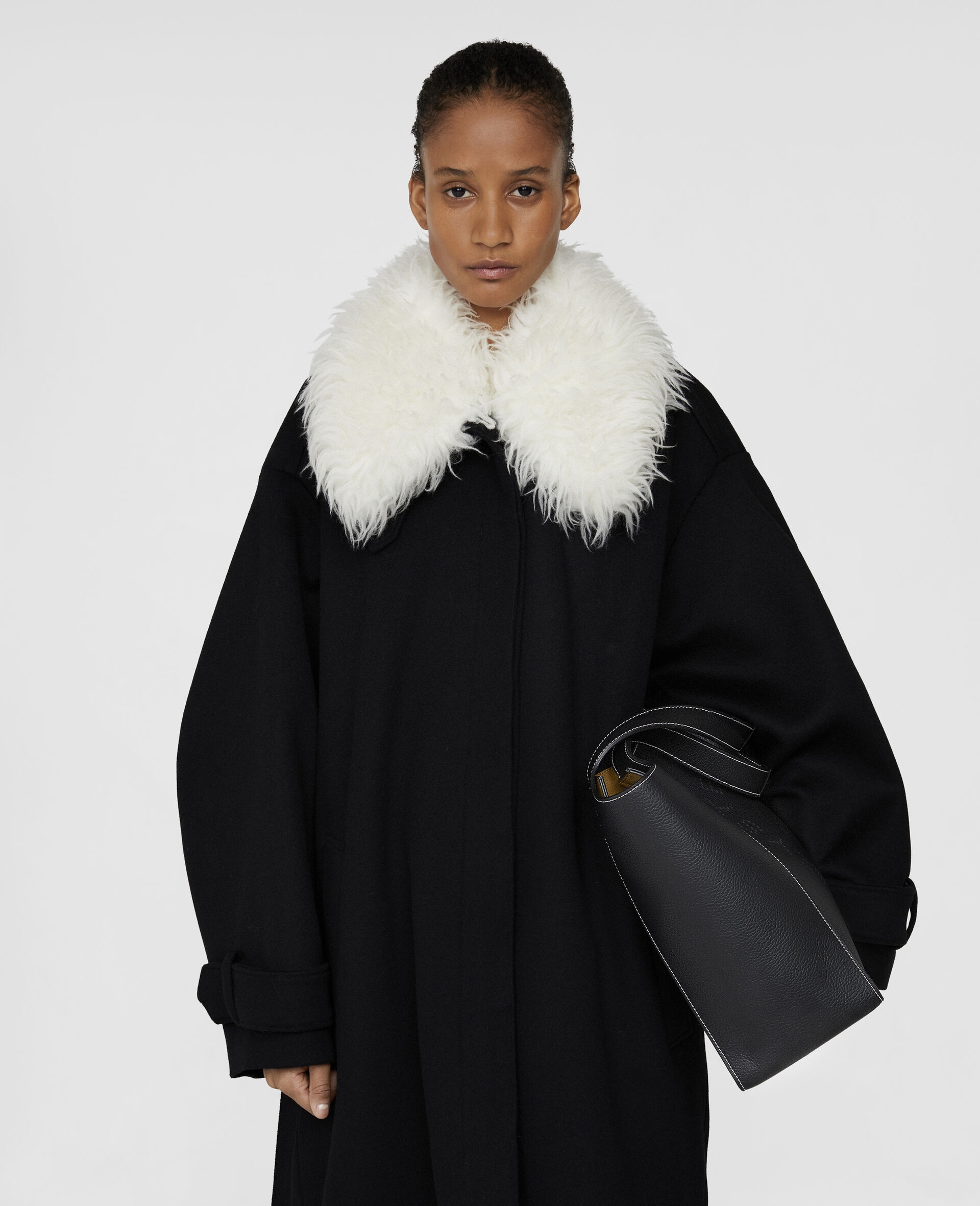 FFF Collared Wool Coat - 4