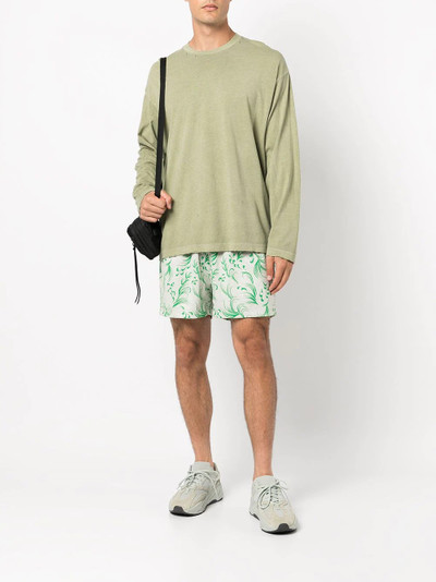 John Elliott Practice perforated graphic-print shorts outlook