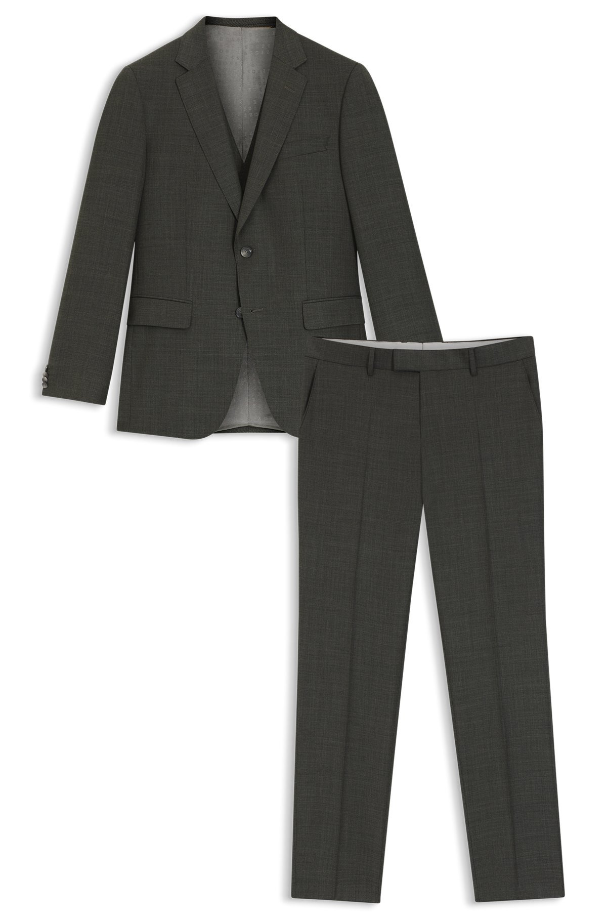 THREE-PIECE SLIM-FIT SUIT IN PATTERNED STRETCH WOOL - 8