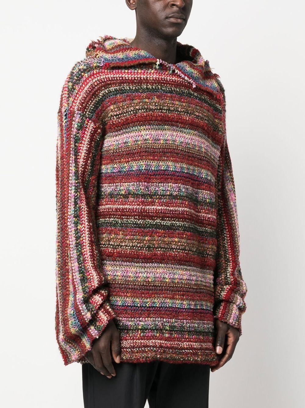 striped recycled wool hoodie - 3
