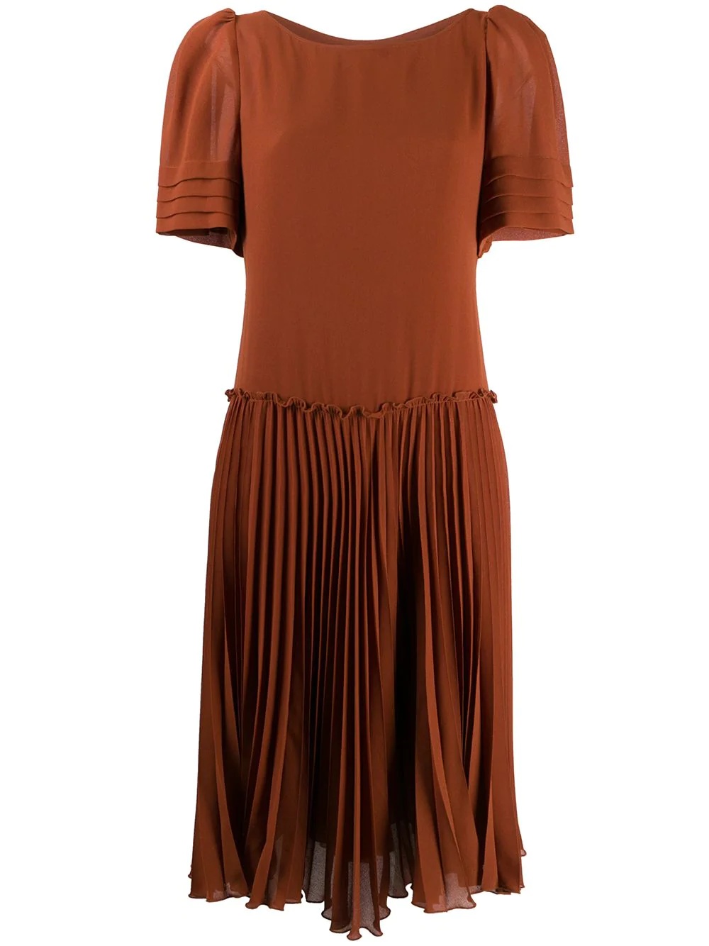 pleated panel midi dress - 1