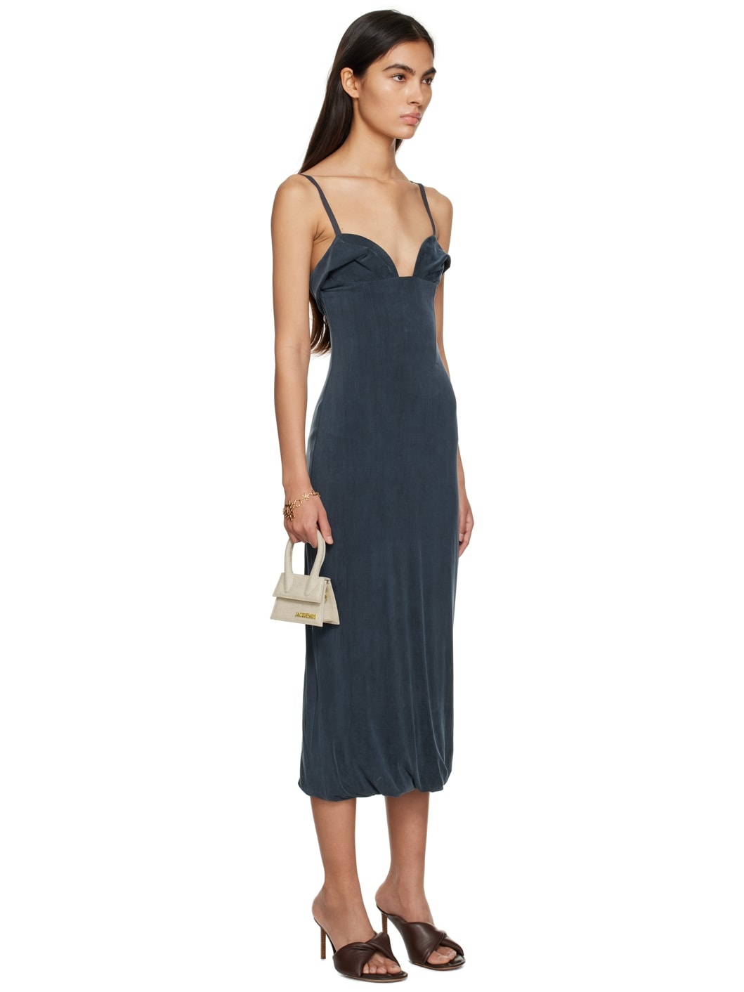 Navy Le Raphia 'La Robe Praia' Midi Dress - 2