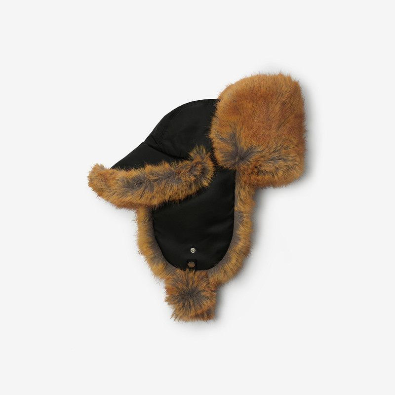 Faux Fur and Nylon Trapper Hat 1