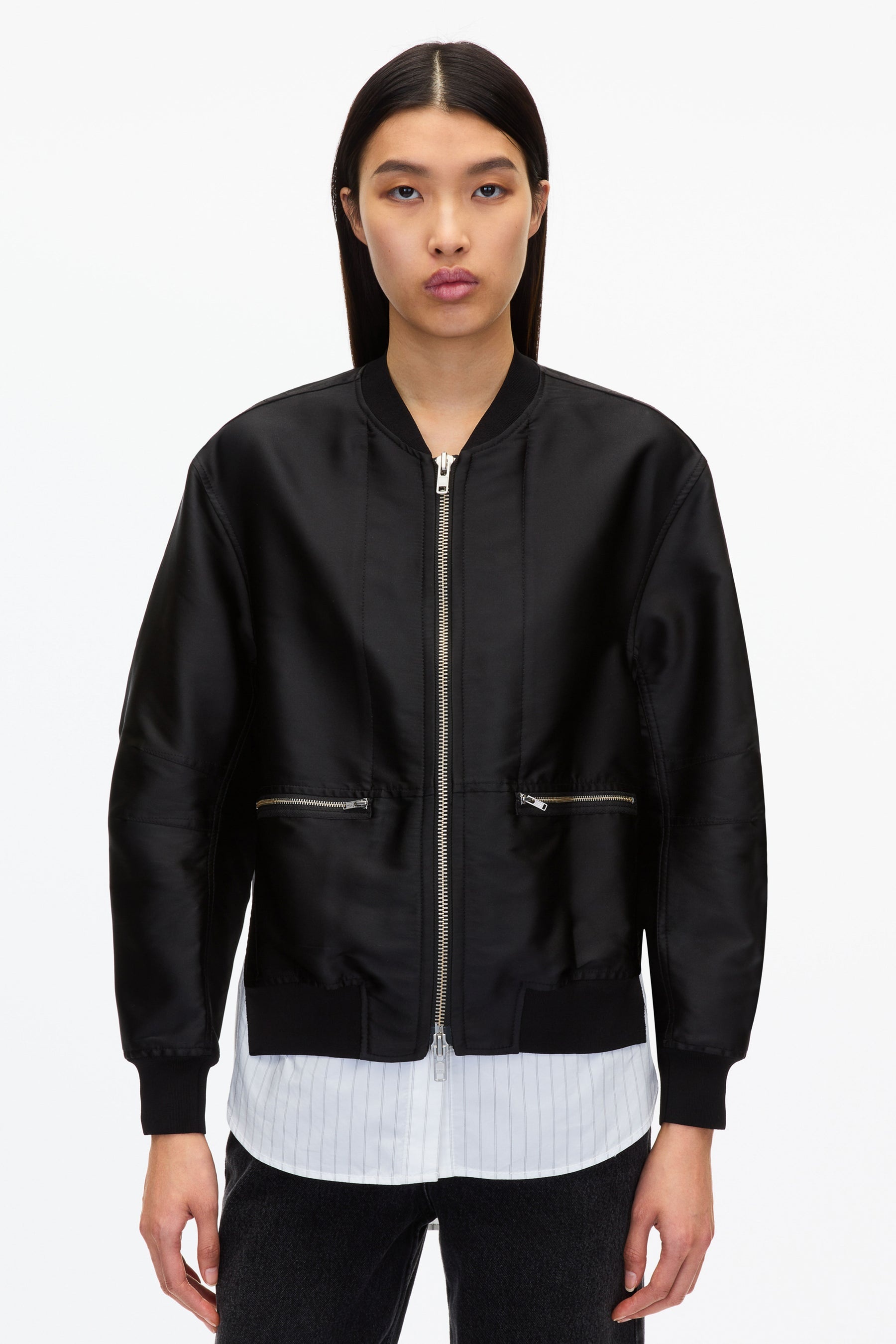 【3.1 Phillip Lim】ニットレイヤードボンバージャケット 3.1 Phillip Lim Layered Bomber Jacket | REVERSIBLE
