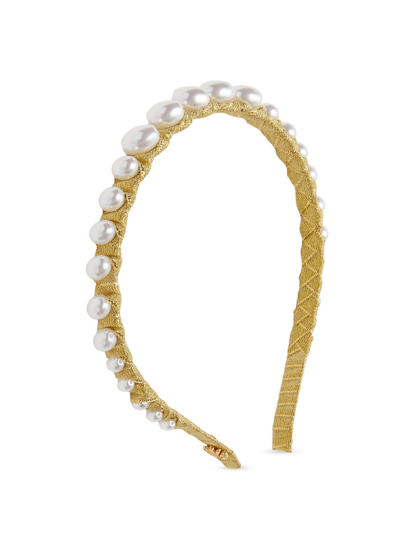Women's Graduated Imitation Pearl Headband - Gold 1