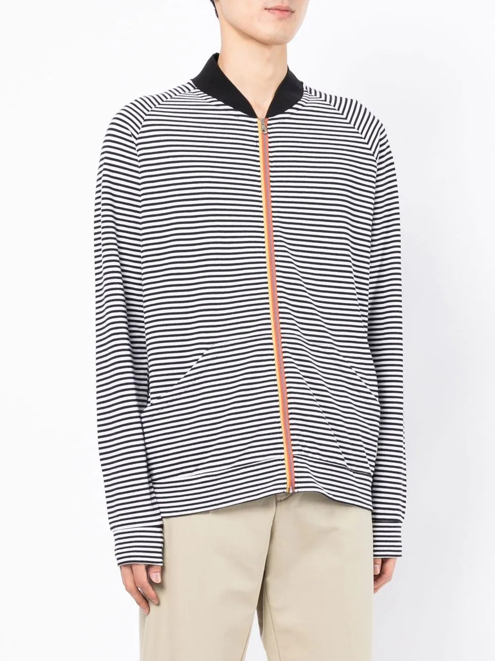 striped zip-up sweatshirt - 3