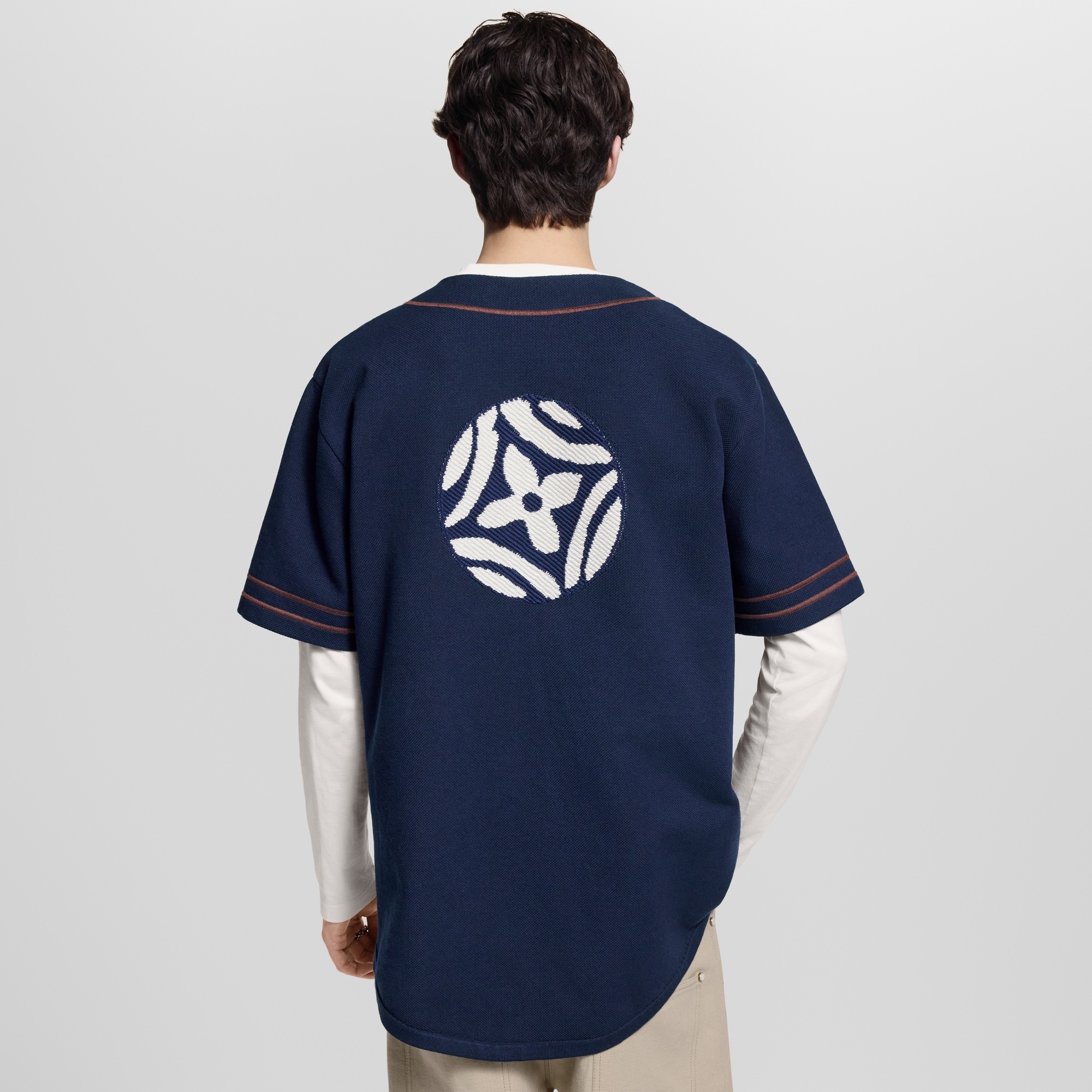 Knitted Short-Sleeved Baseball Shirt - 4