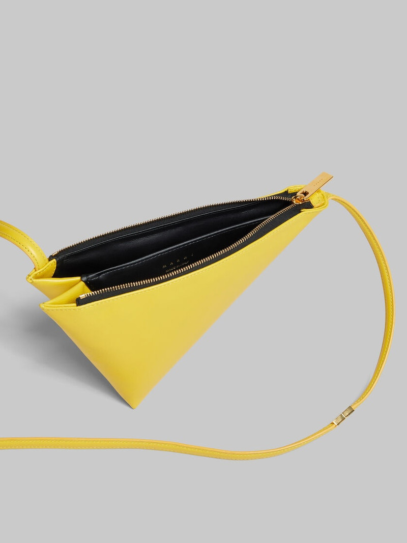 YELLOW LEATHER PRISMA TRIANGLE CROSSBODY BAG 4