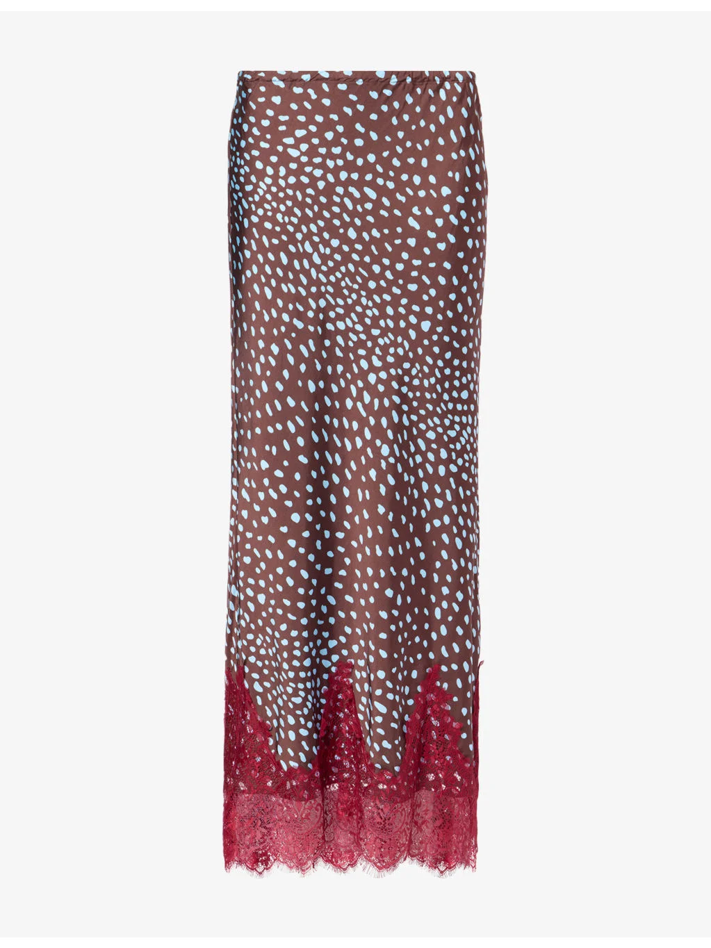 Maeva Printed Satin Midi Skirt - 1