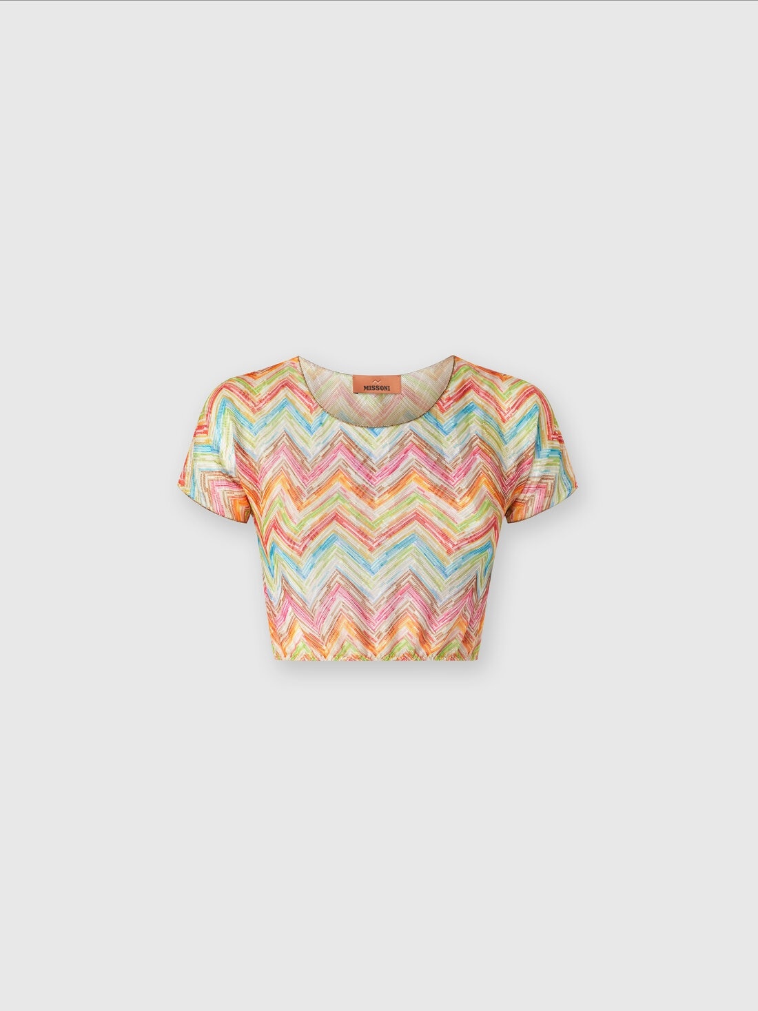 Printed tulle crop top - 1
