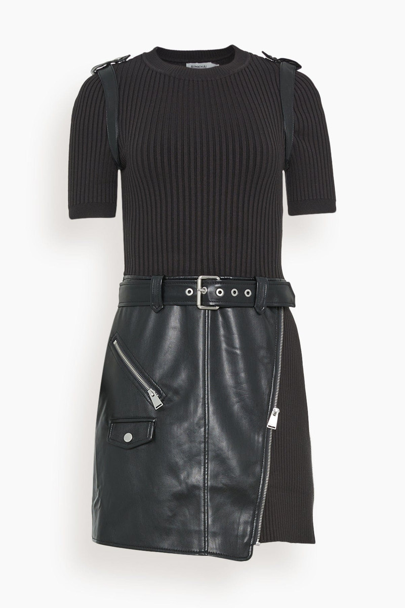 Anisa Belted Mini Dress in Black 1