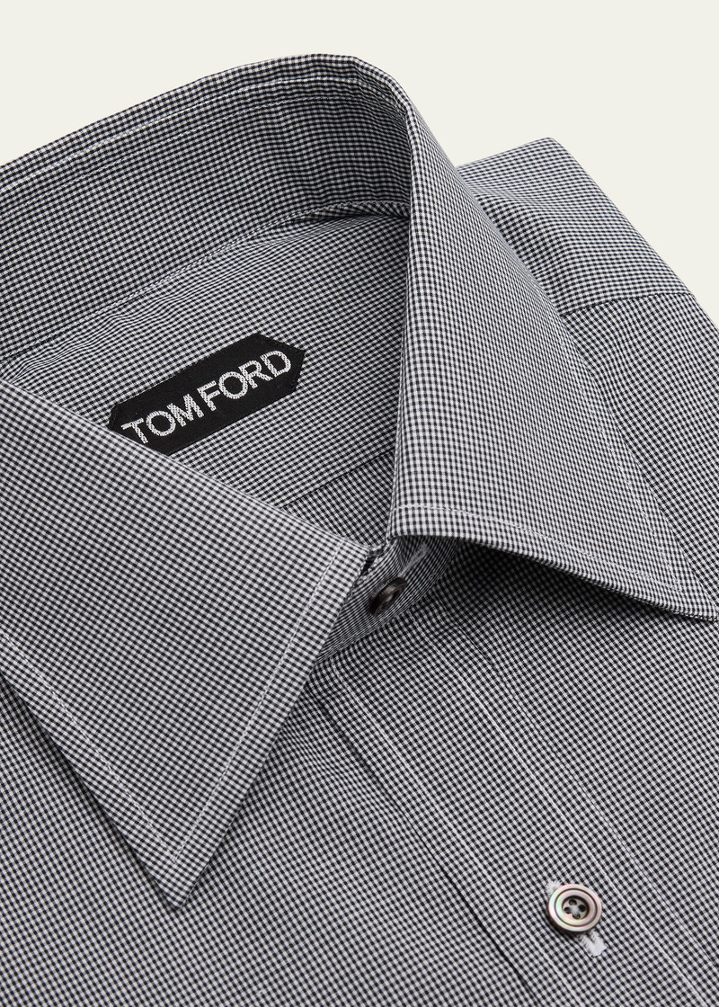 TOM FORD Men's Micro-Gingham Classic Fit Dress Shirt outlook