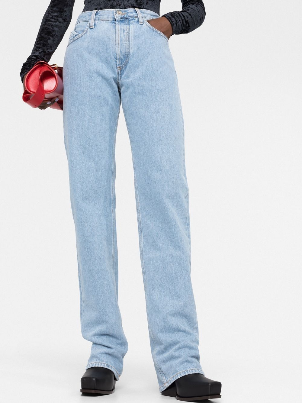 high-rise straight-leg jeans - 3