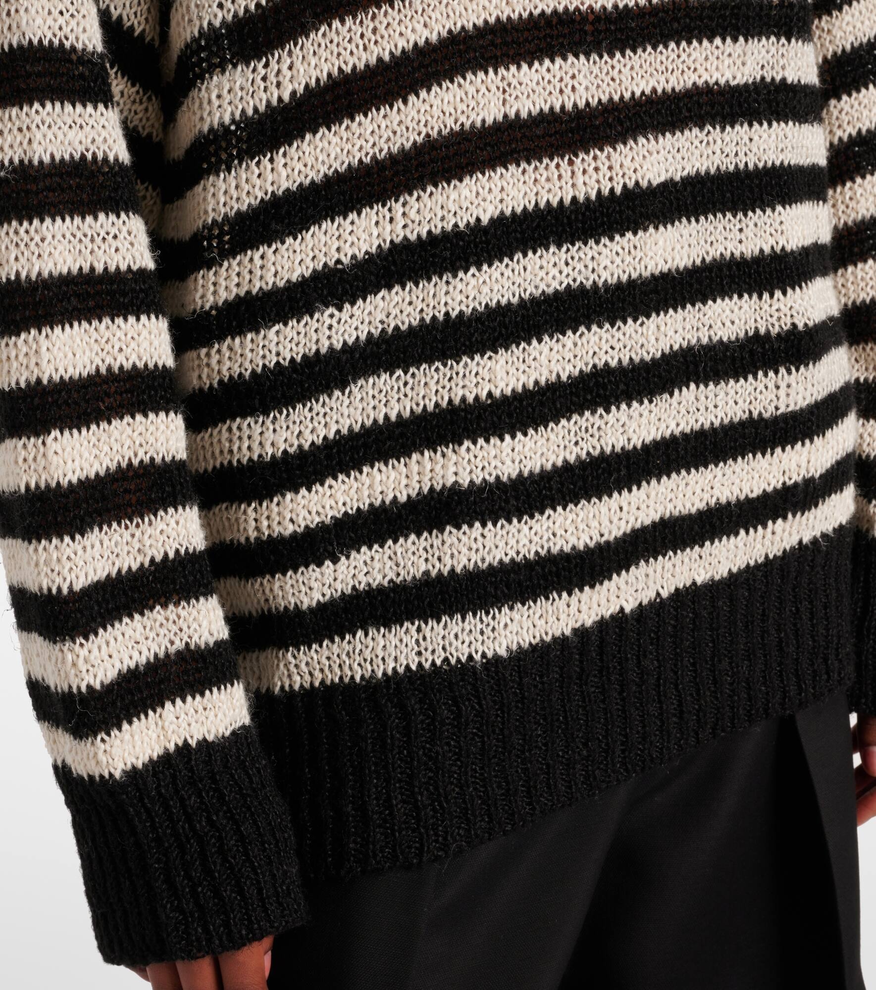 Striped linen-blend sweater - 5